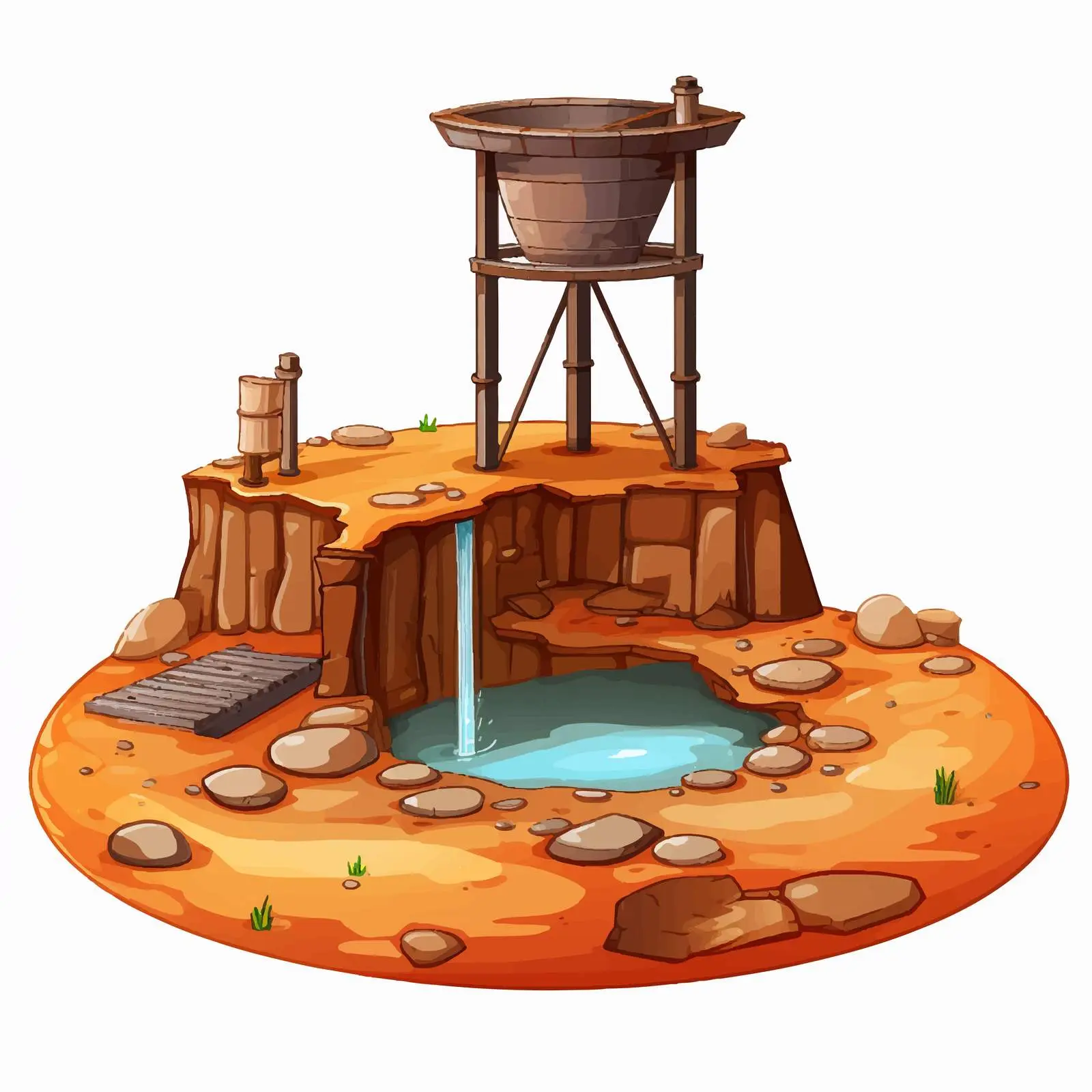 Isolated Cartoon Well Vector Illustration — free download from Dotvec