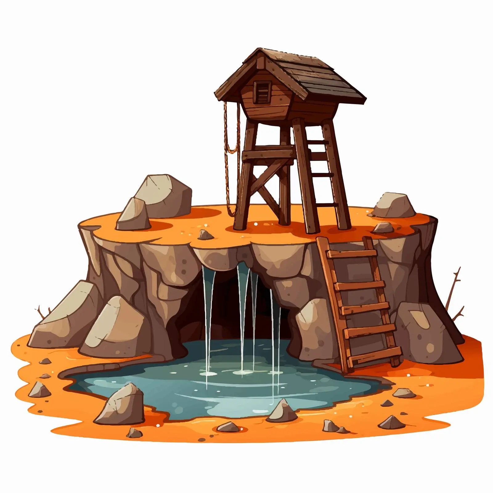 Cartoon Isolated Well Vector Illustration — free download from Dotvec