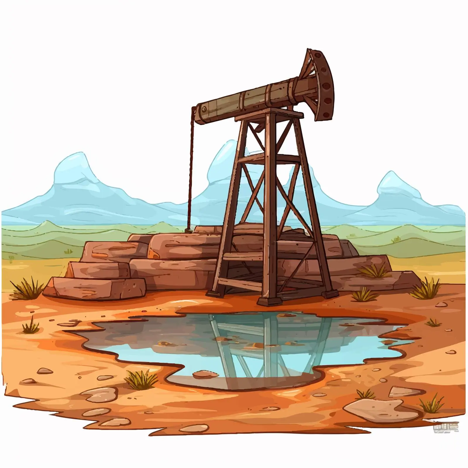 Isolated Cartoon Well Vector Illustration — free download from Dotvec