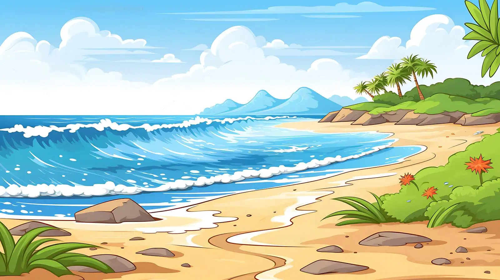 Tranquil Beach Scene — free download from Dotvec