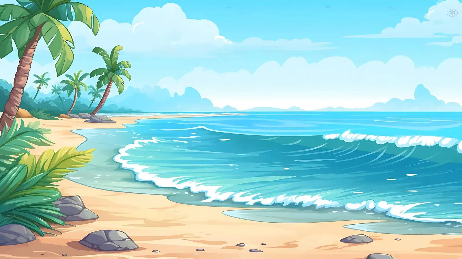 Serene Beachscape Scene — free download from Dotvec