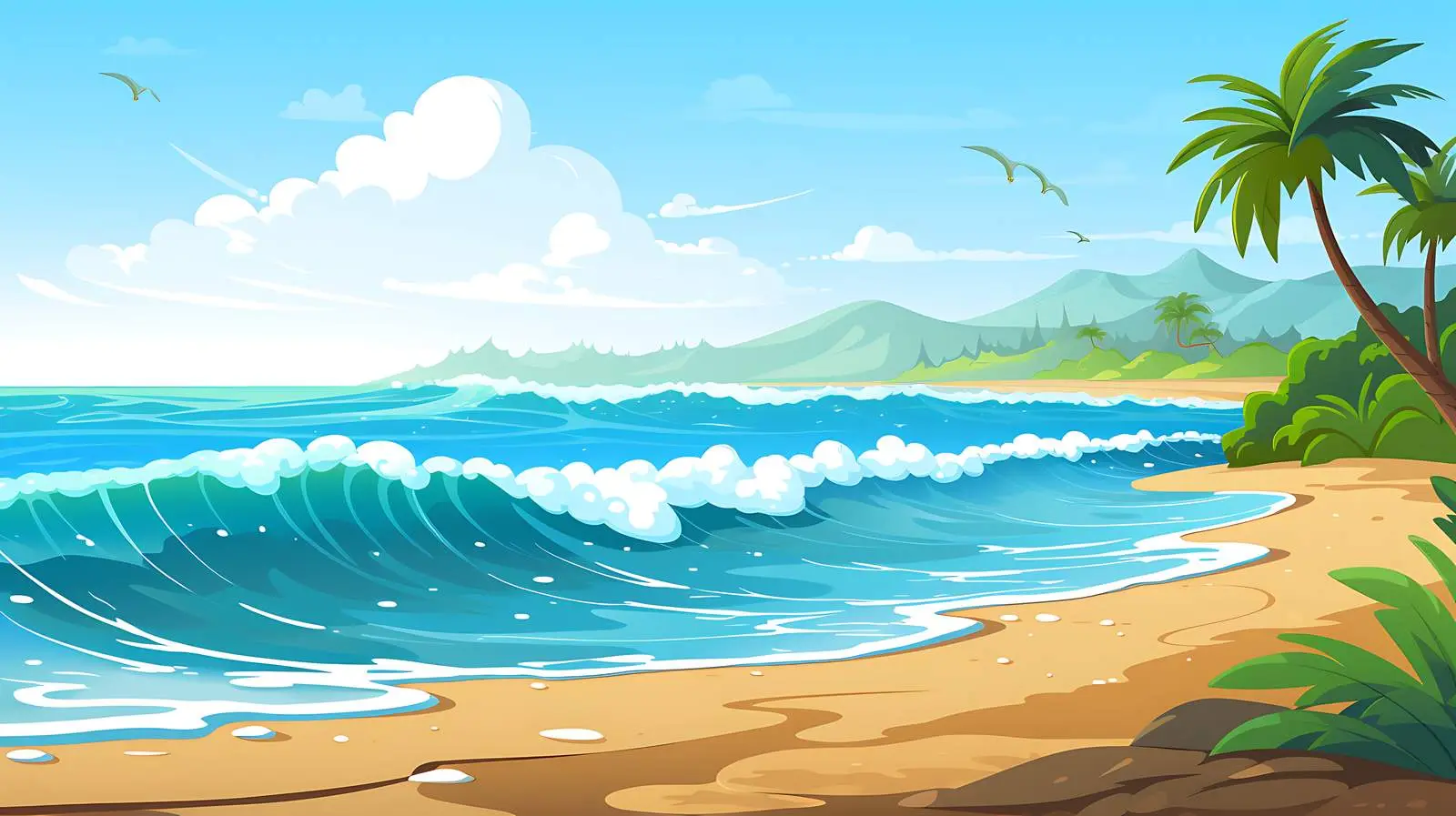 Tranquil Ocean Beach Scene — free download from Dotvec