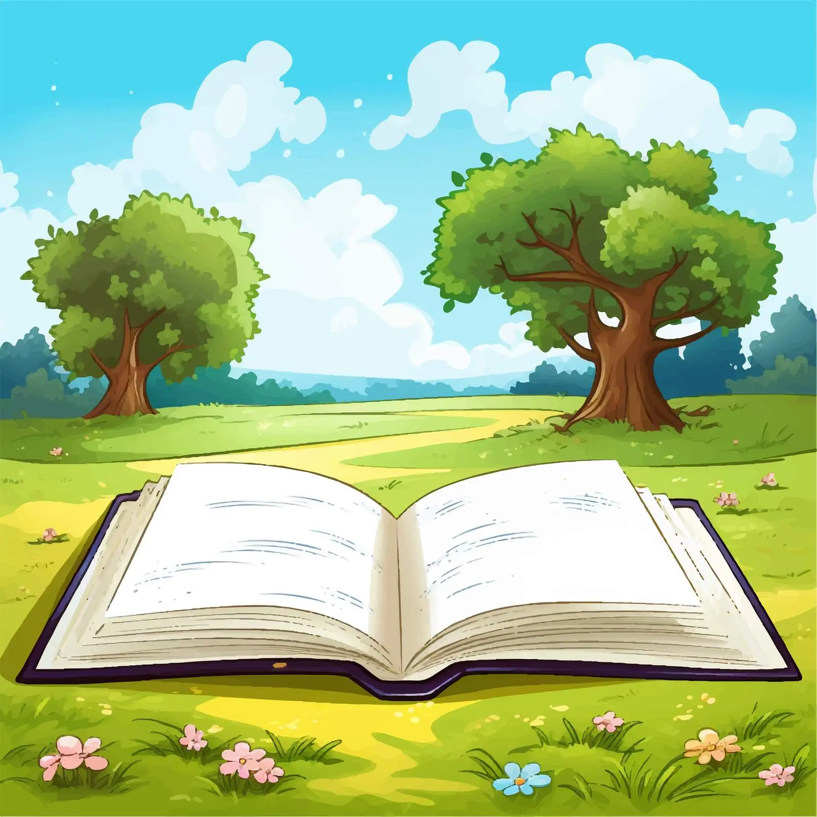 Open Book with Blank Pages Illustration — free download from Dotvec