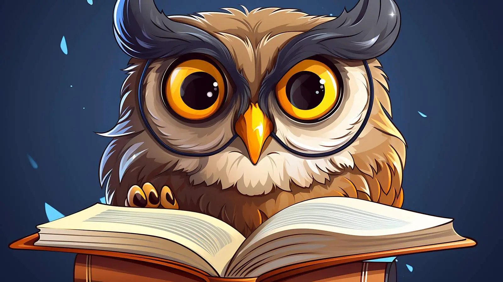 Educational Owl Reading Books — free download from Dotvec
