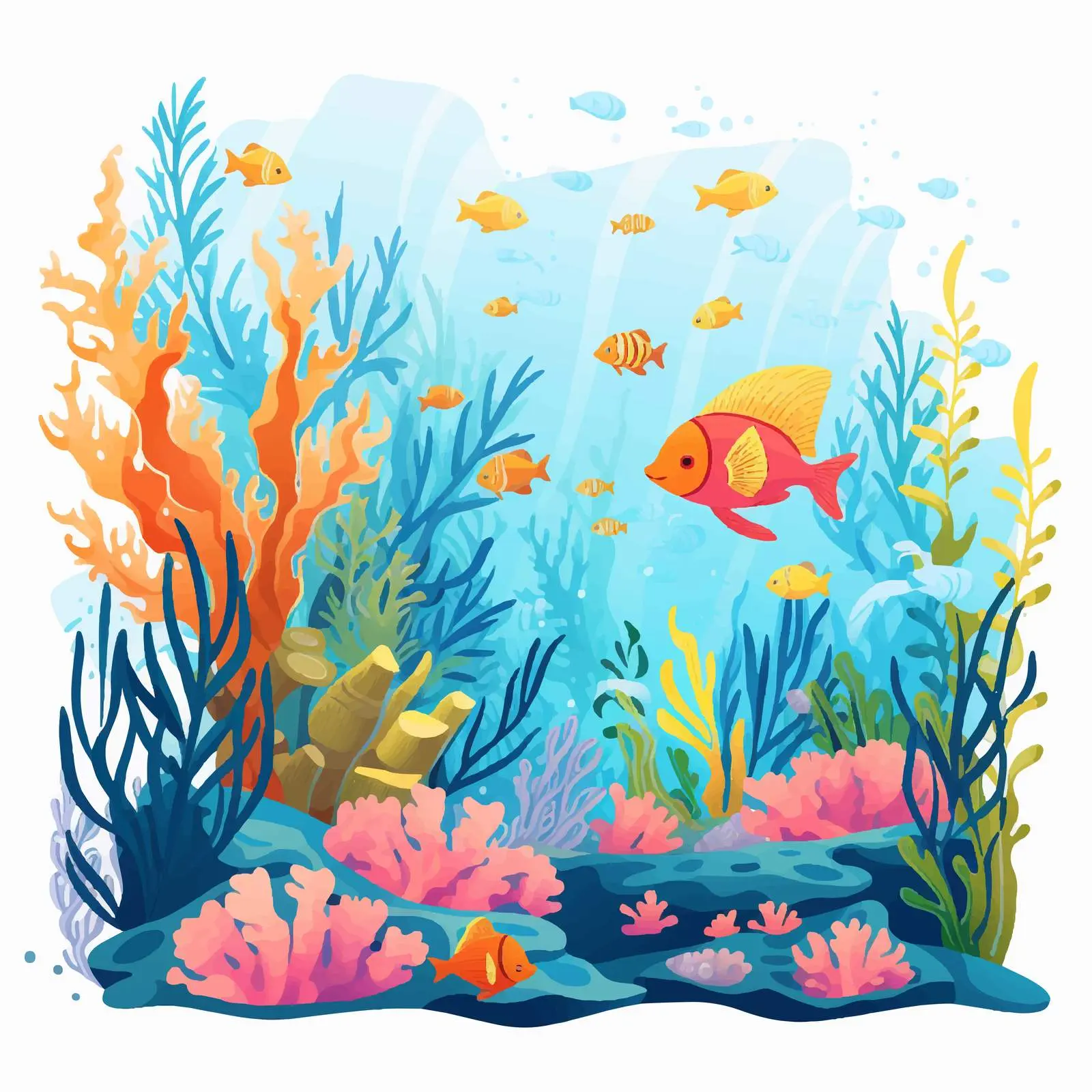 Cartoon Illustration of an Underwater World — free download from Dotvec