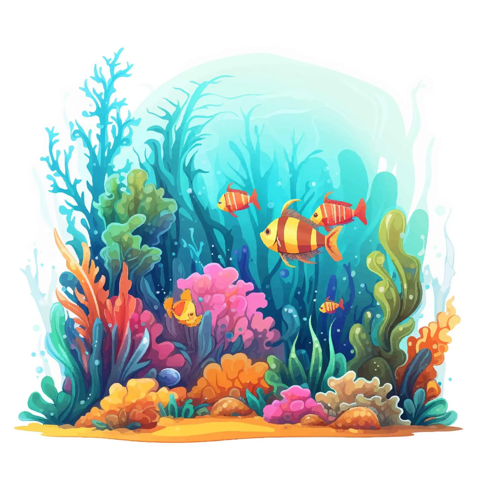 Vibrant Underwater World Vector Illustration — free download from Dotvec