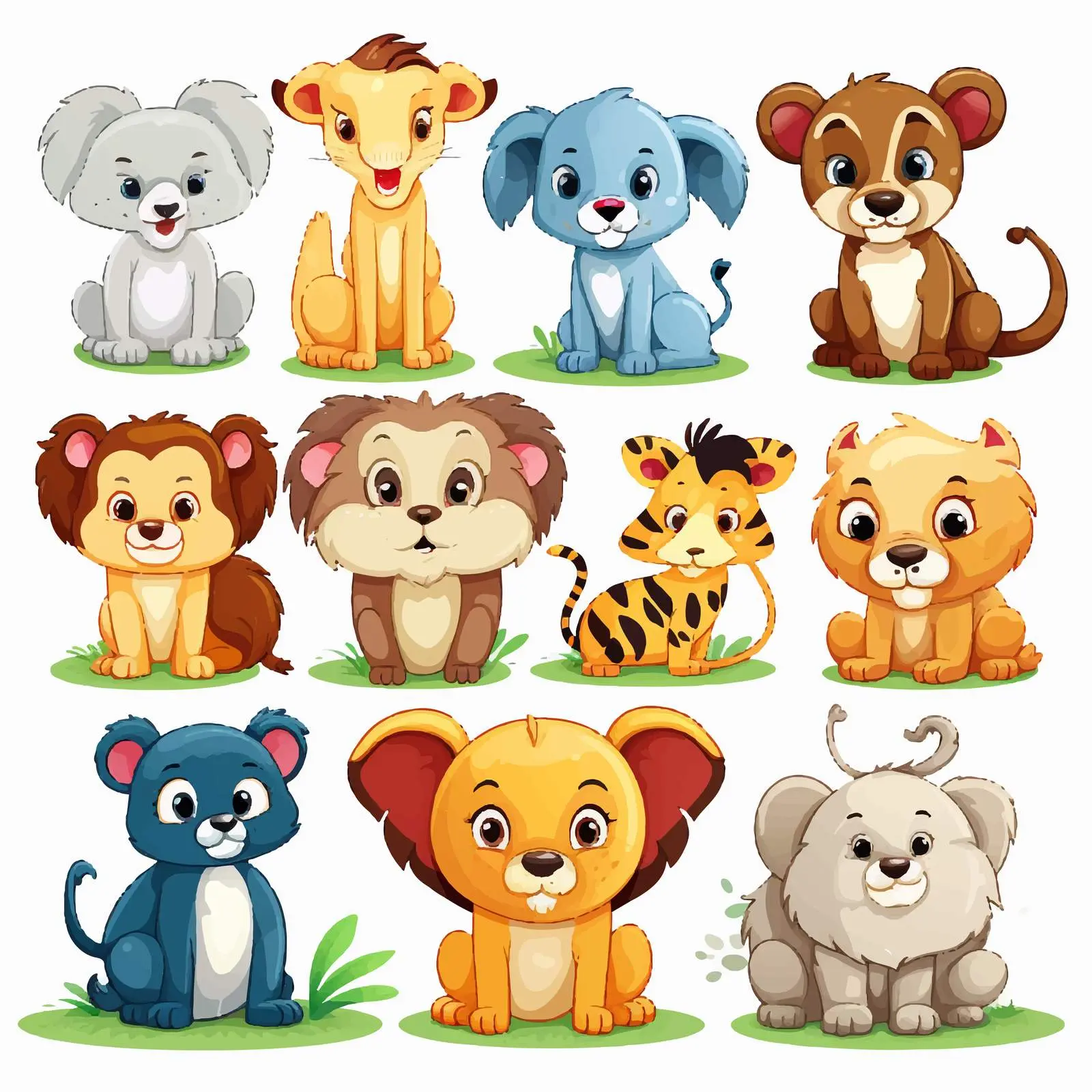 Animals Illustration on White Background Vector — free download from Dotvec