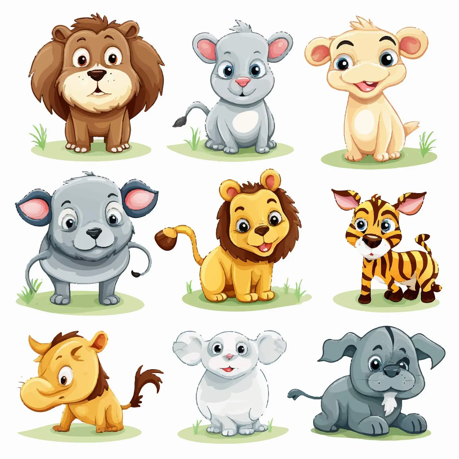 Animal Illustrations on White Background — free download from Dotvec