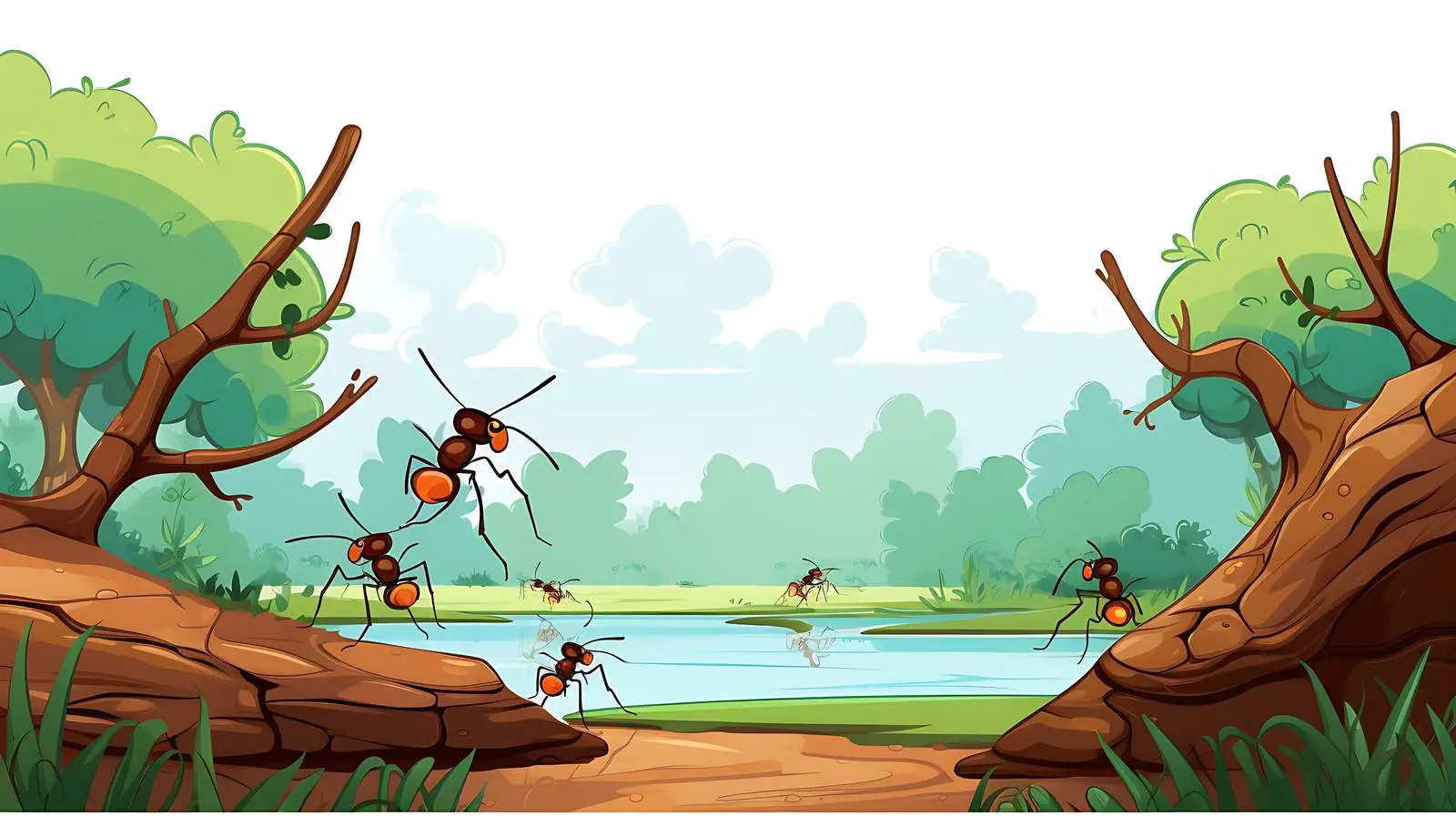 Ants in Nature Illustration — free download from Dotvec