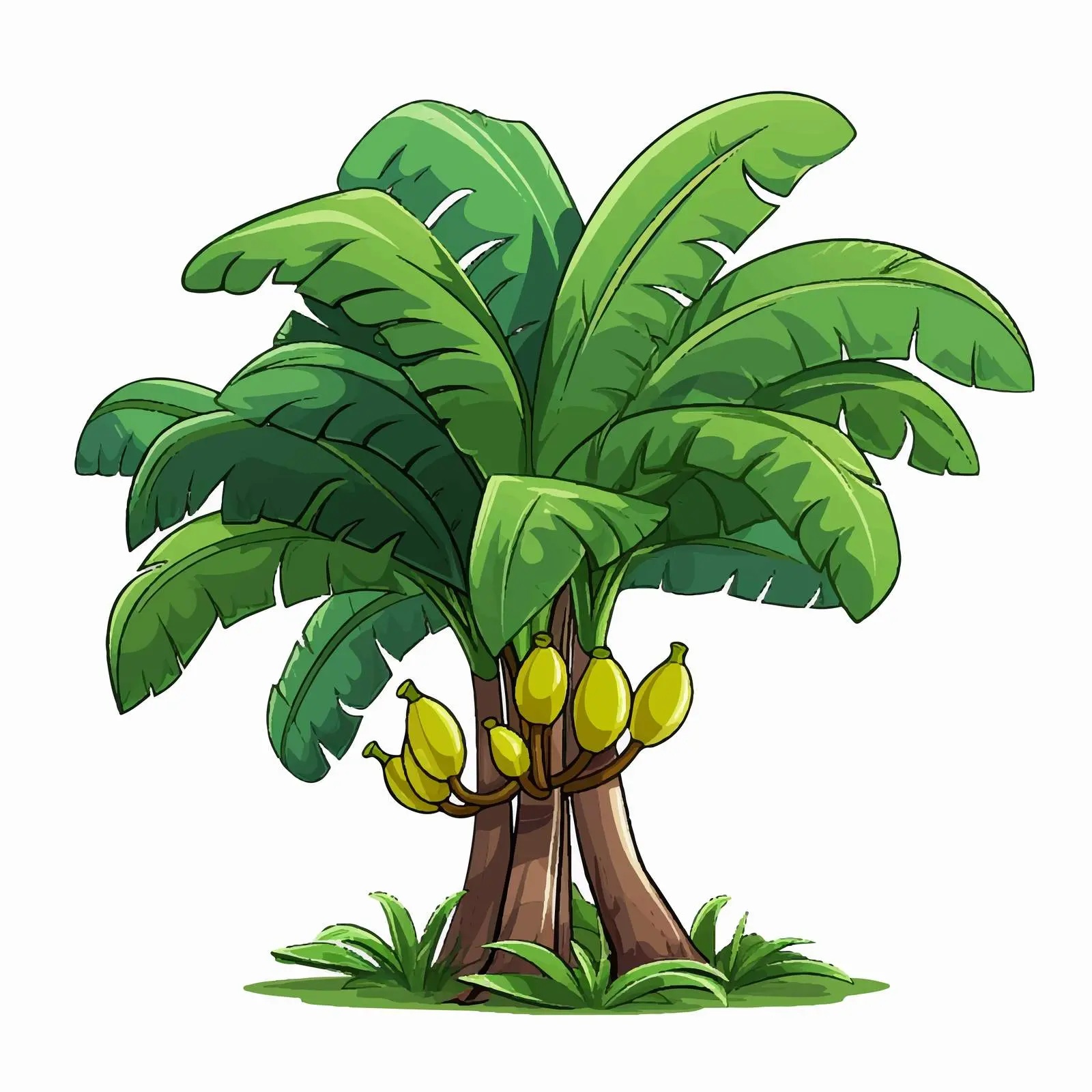 Banana Tree Illustration on White Background — free download from Dotvec