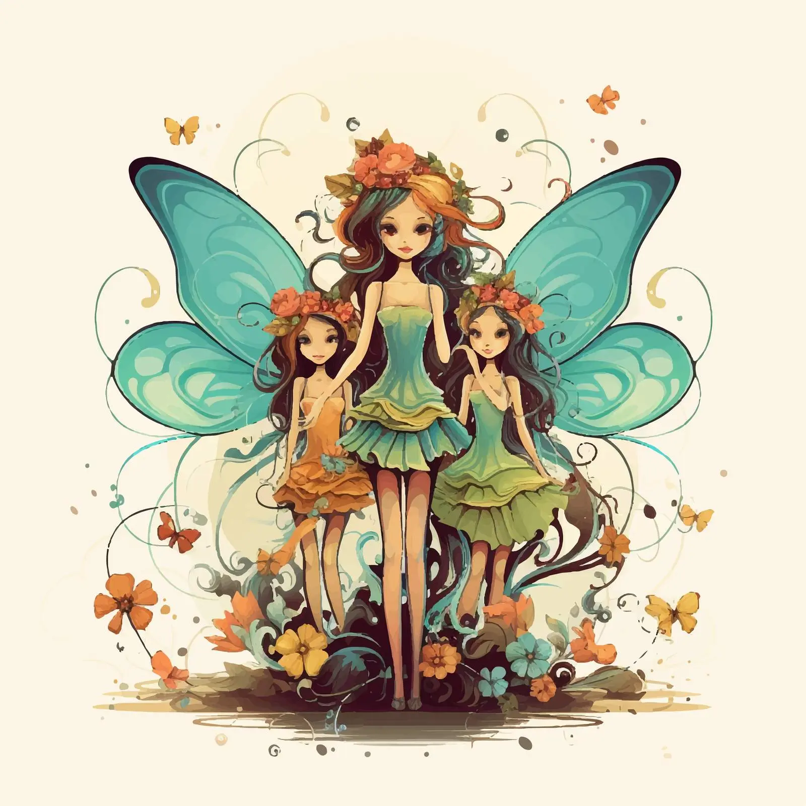Beautiful Fairy Vector Illustration for Design Projects — free download from Dotvec