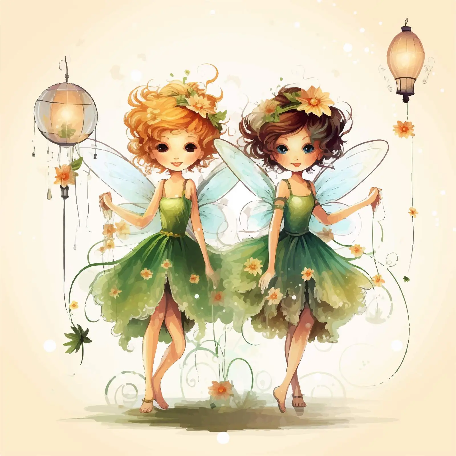 Beautiful Fairy Cartoon Vector Illustration — free download from Dotvec
