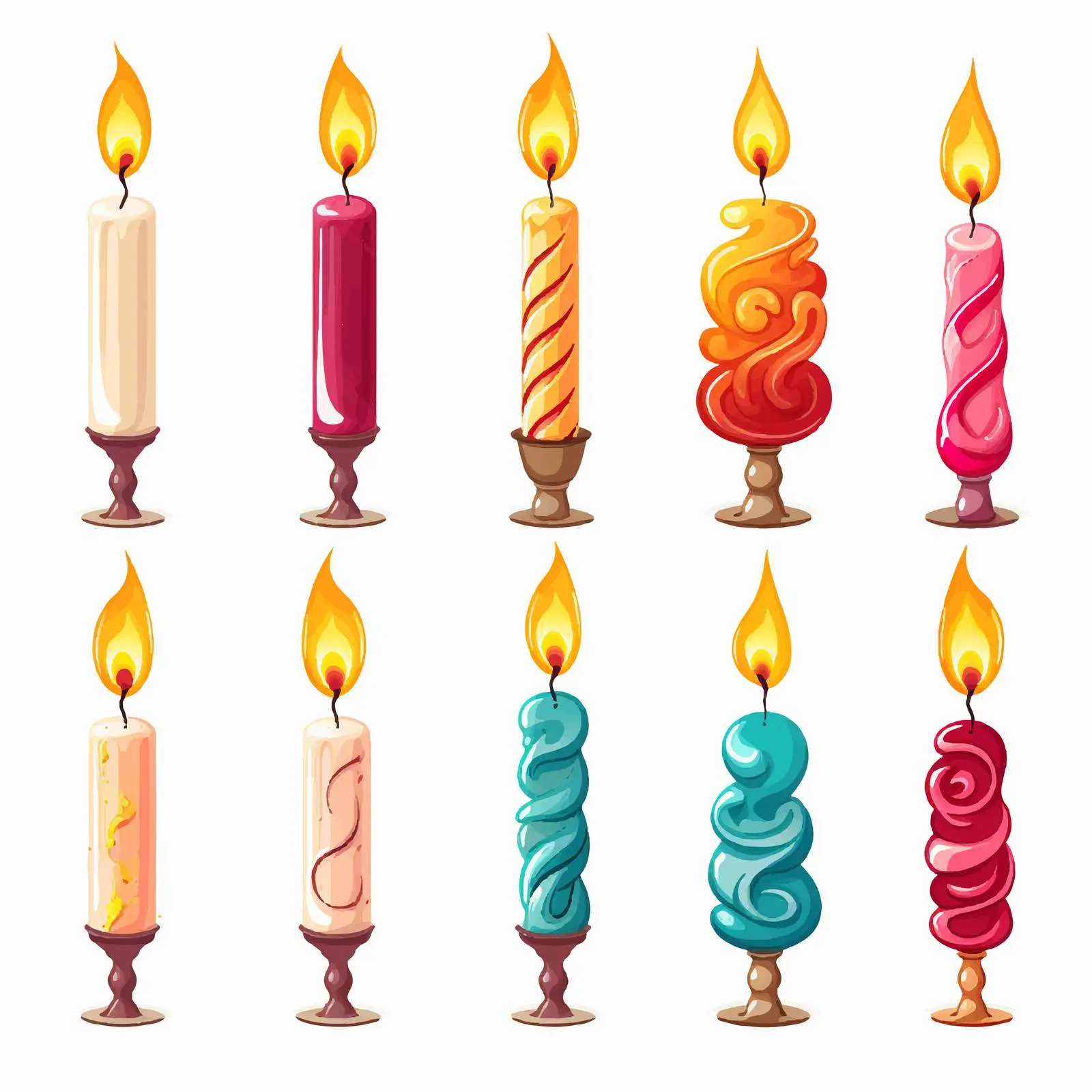 Birthday Candles Illustration on White Background – free birthday theme image from Dotvec
