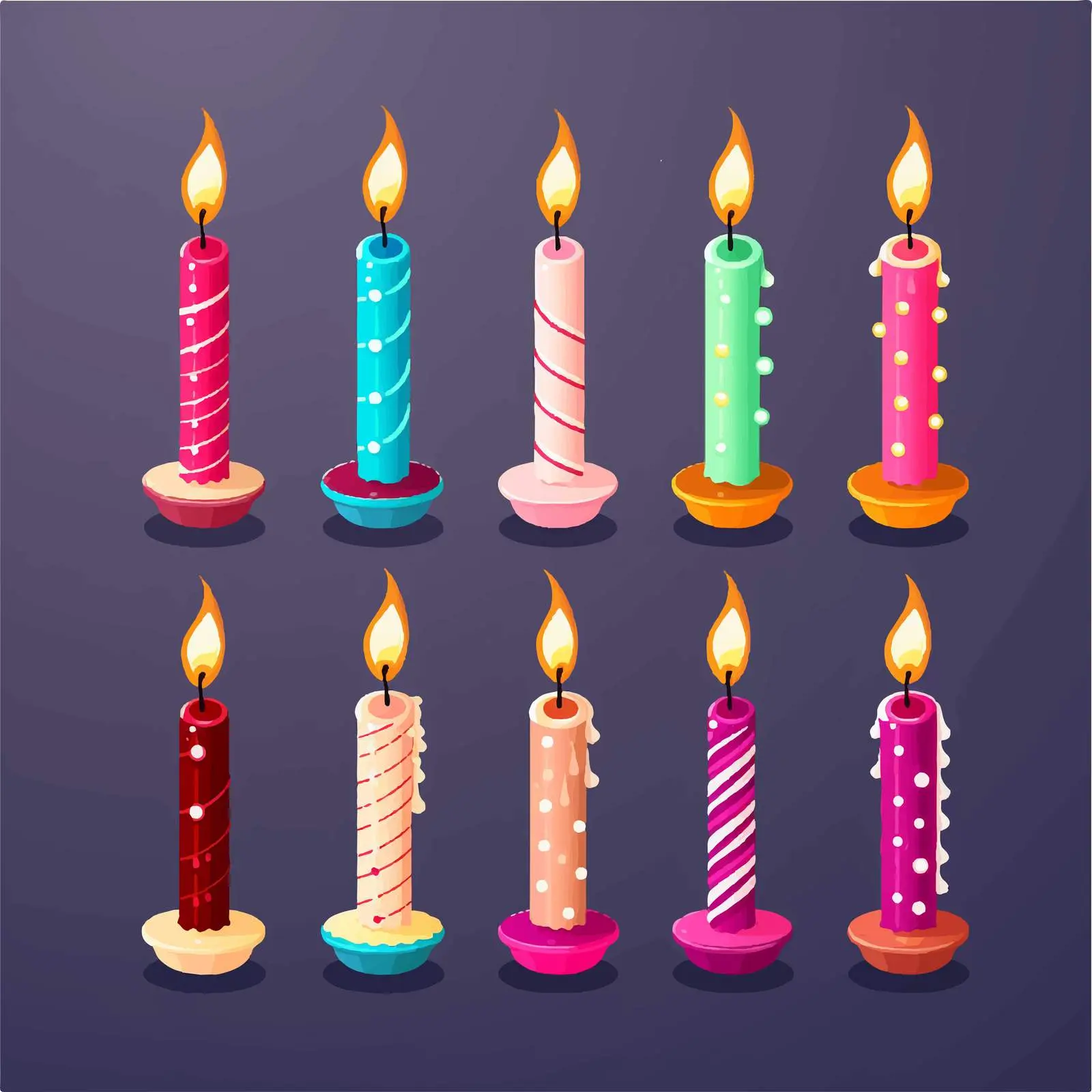 Birthday Candles Illustration on White Background — free download from Dotvec