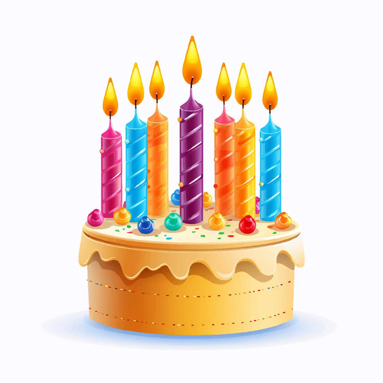 Birthday Candles Illustration on White Background – free birthday theme image from Dotvec