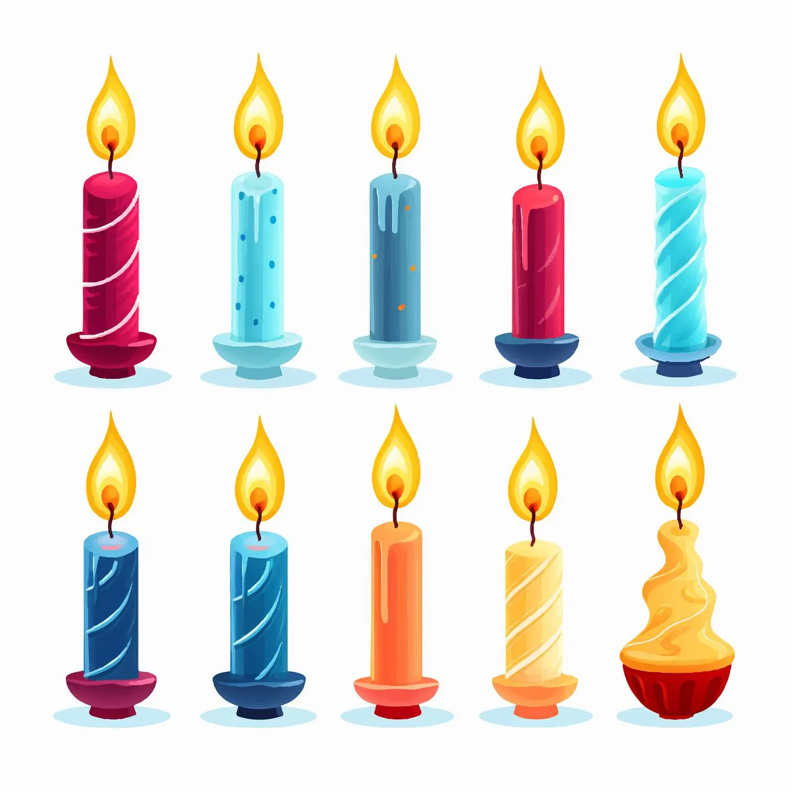 Colorful Birthday Candles on White Background – free birthday theme image from Dotvec