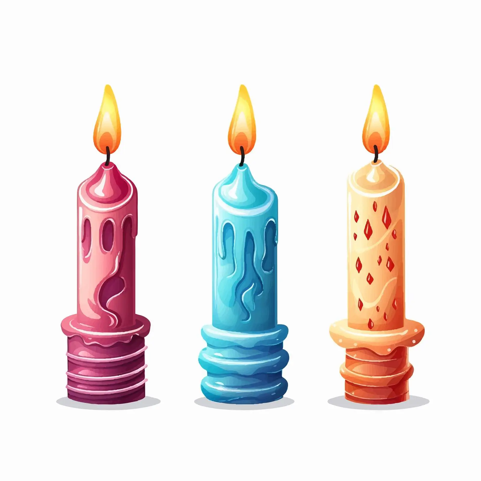 Colorful Birthday Candles on White Background — free download from Dotvec