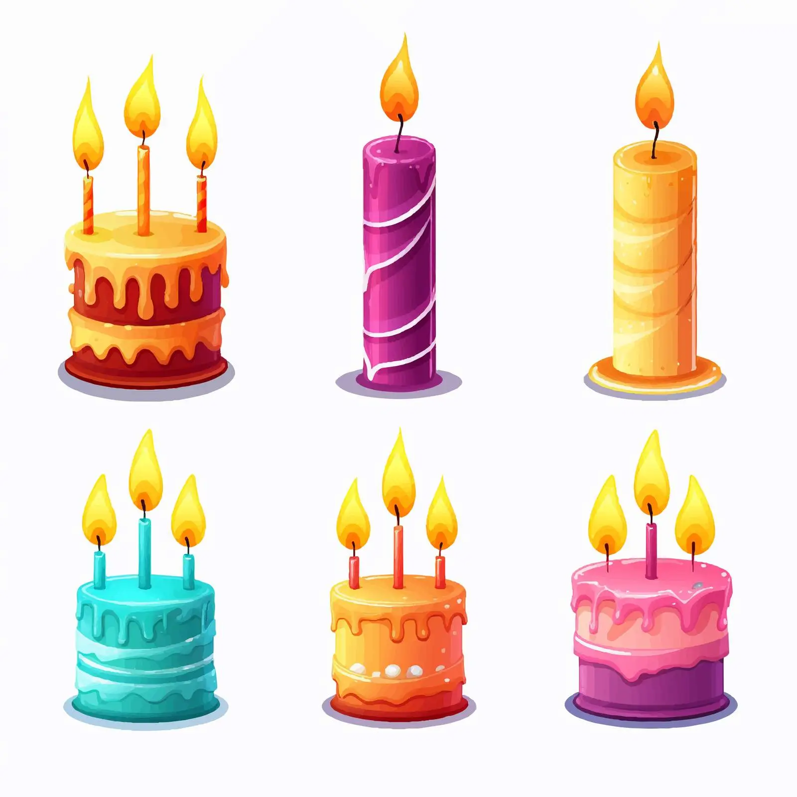 Colorful Birthday Candles on White Background – free birthday theme image from Dotvec
