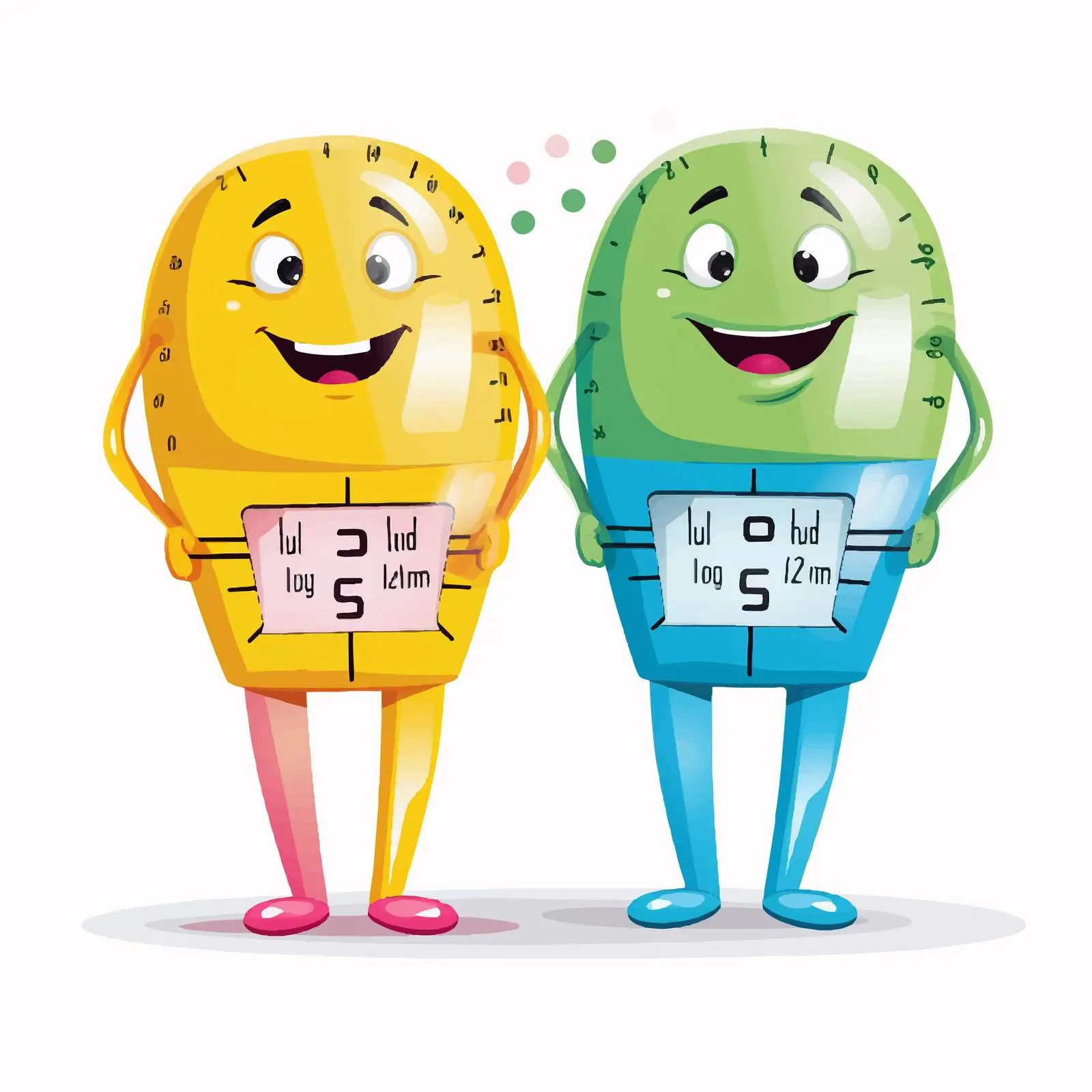 BMI Scale Illustration with Two Characters — free download from Dotvec