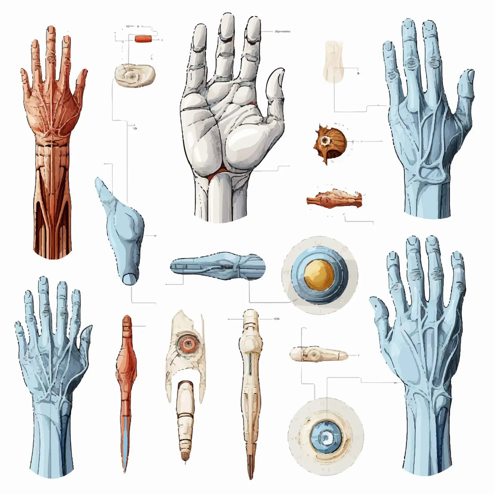Illustration of Body Parts on White Background — free download from Dotvec
