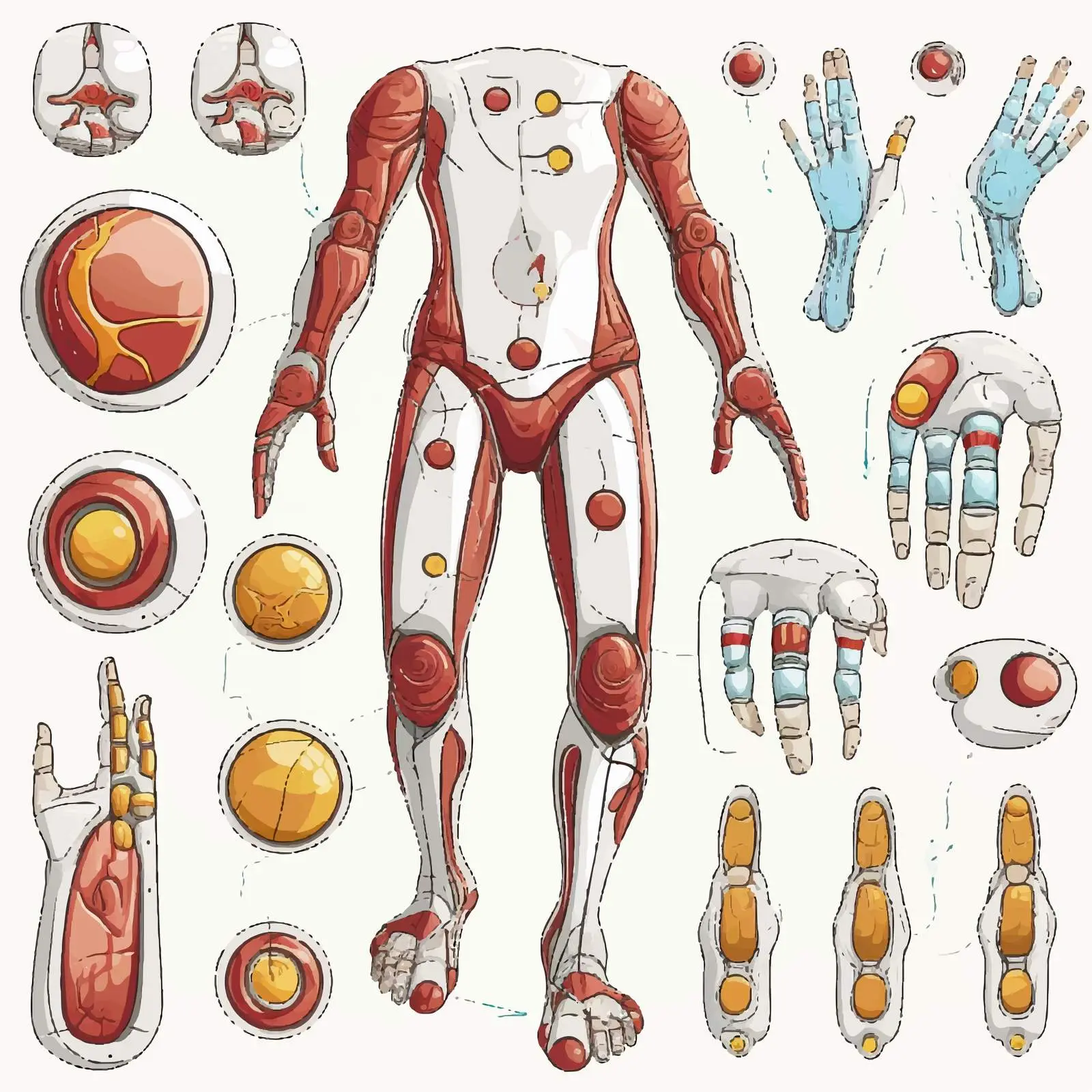 Illustration of Human Body Parts on White Background — free download from Dotvec