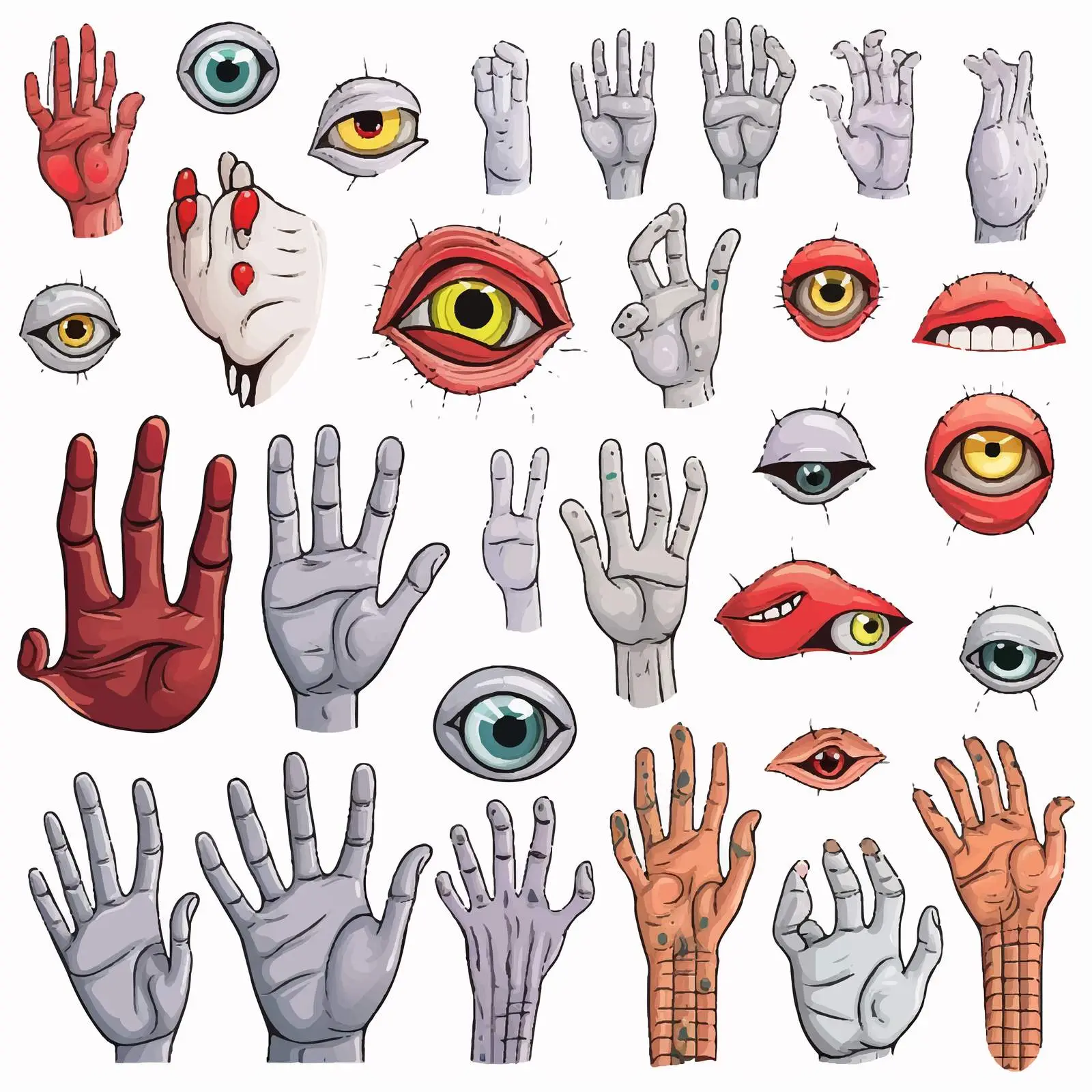 Body Parts Vector Illustration on White Background — free download from Dotvec