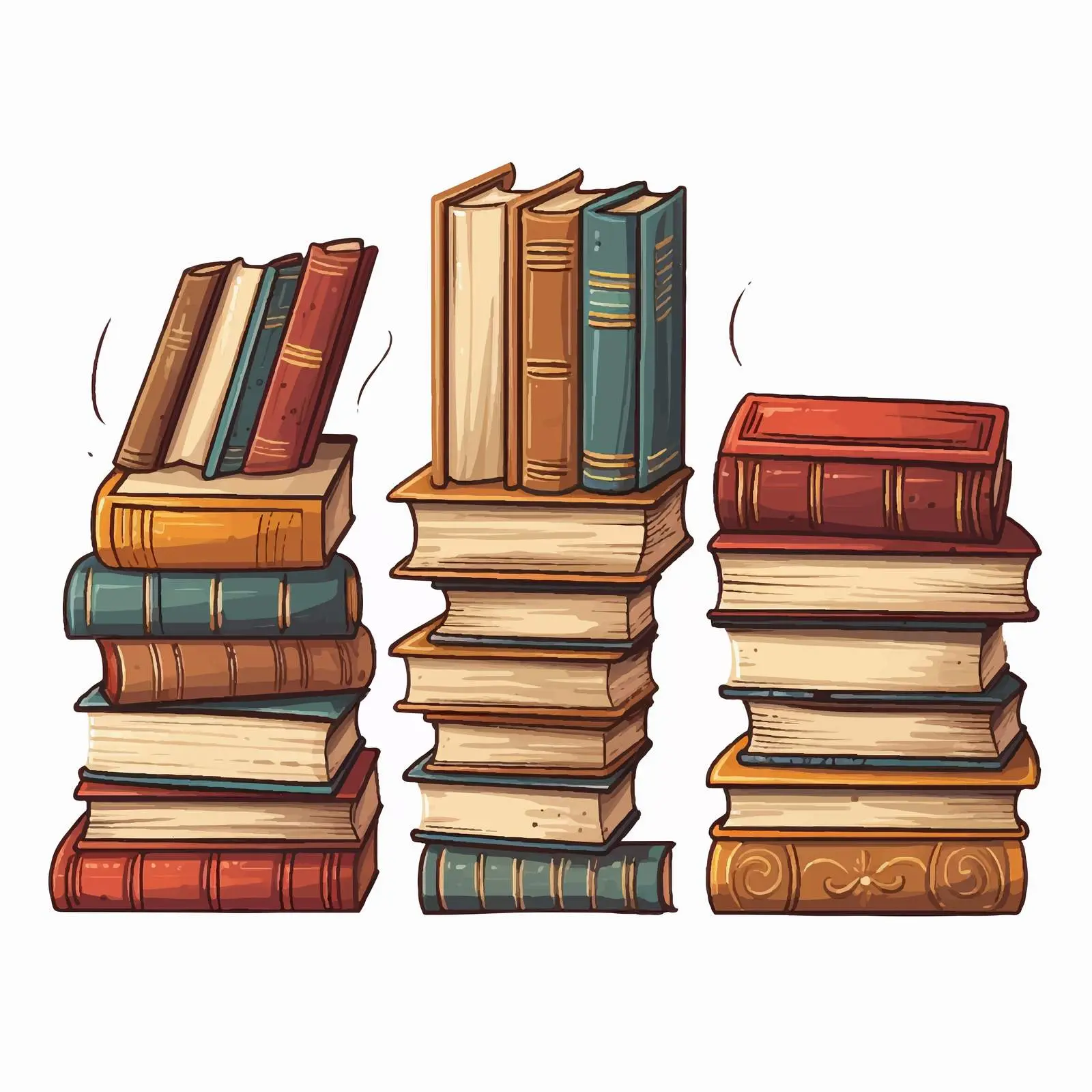 Books Illustration on White Background Vector — free download from Dotvec