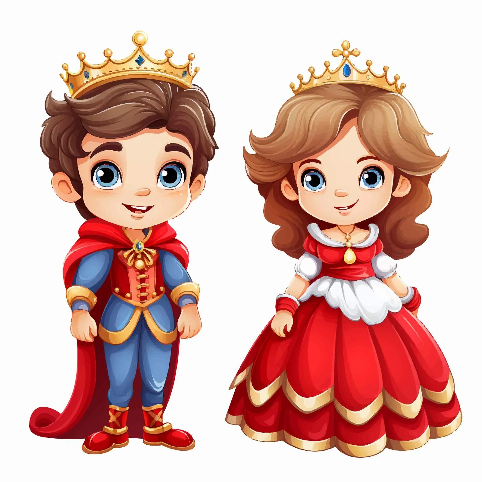 Boy and Girl as King and Queen Illustration — free download from Dotvec