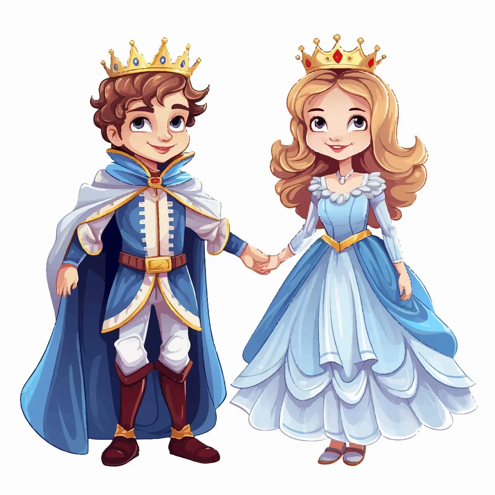 Boy and Girl as King and Queen Illustration — free download from Dotvec