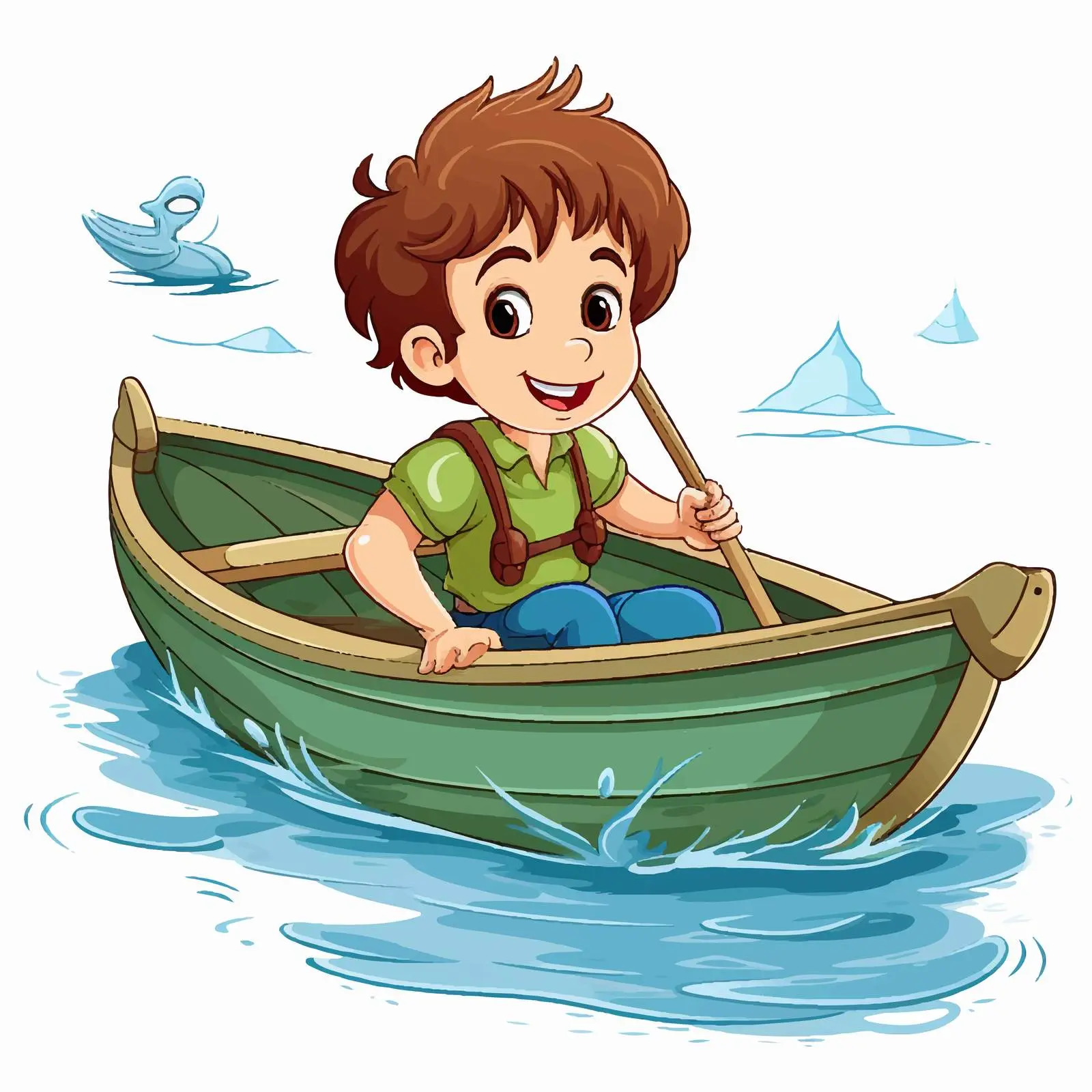 Boy in a Boat Cartoon Vector Illustration — free download from Dotvec