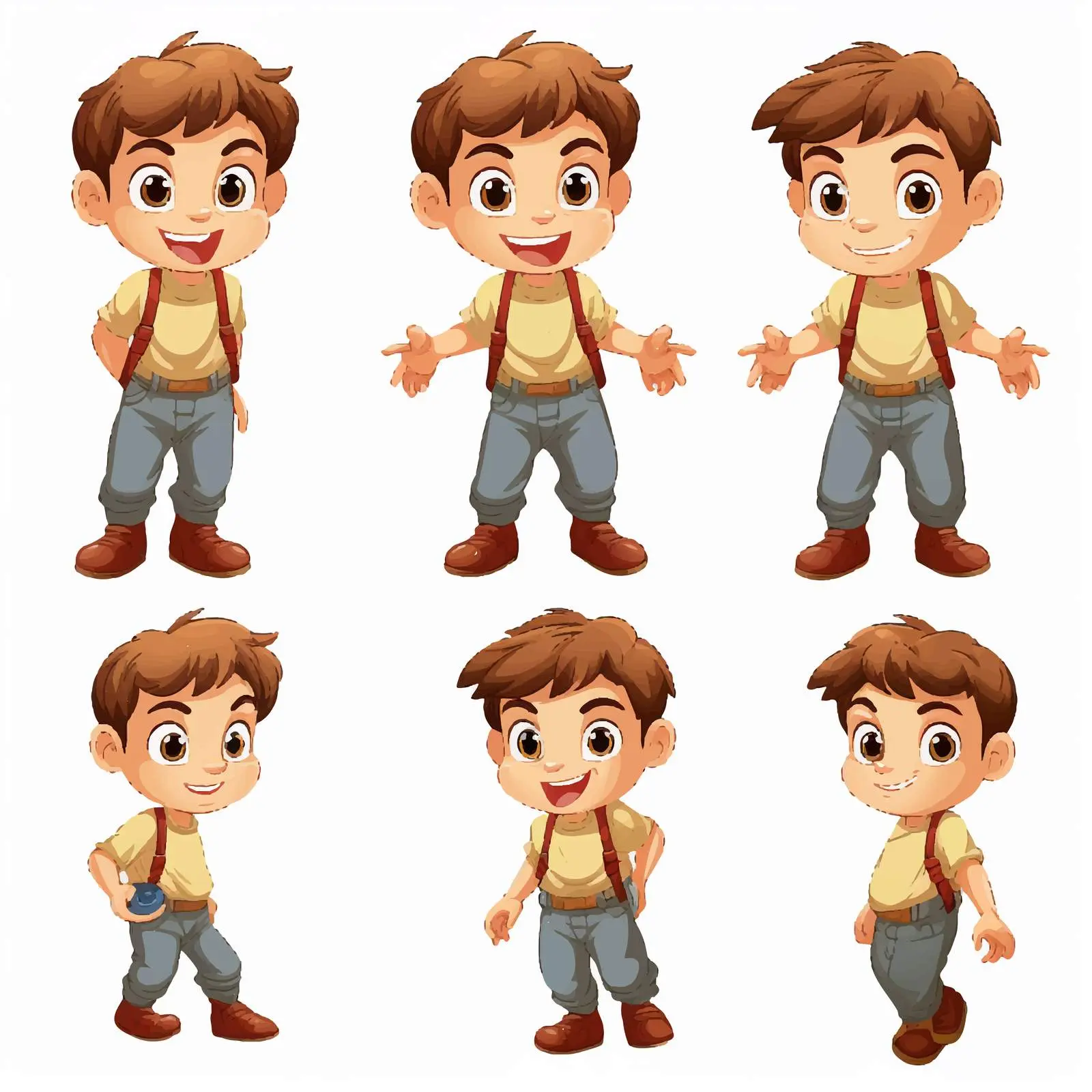 Boy Cartoon Vector in Various Poses – free boy poses image from Dotvec
