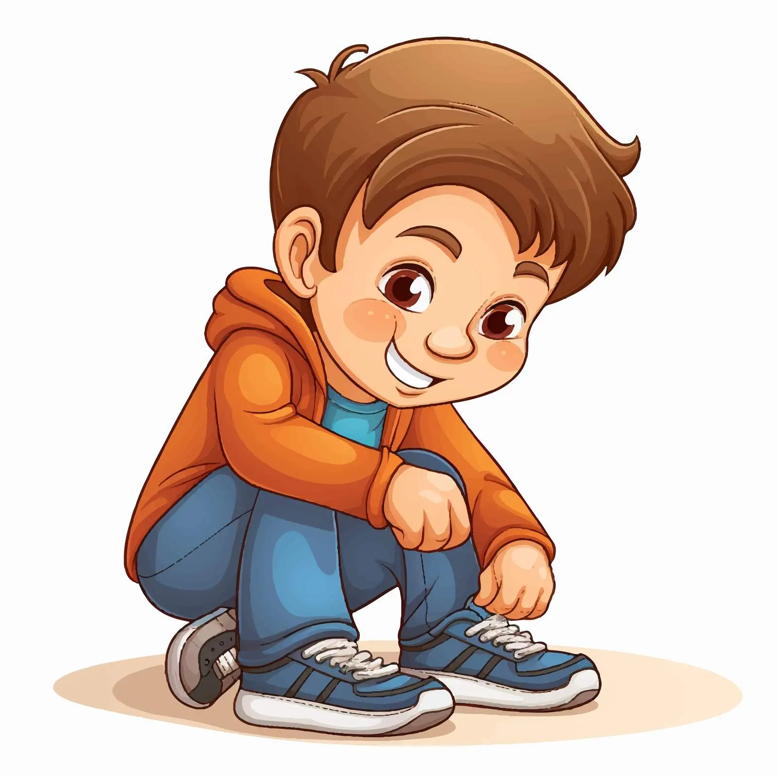 Boy Putting On Shoes Vector Illustration — free download from Dotvec