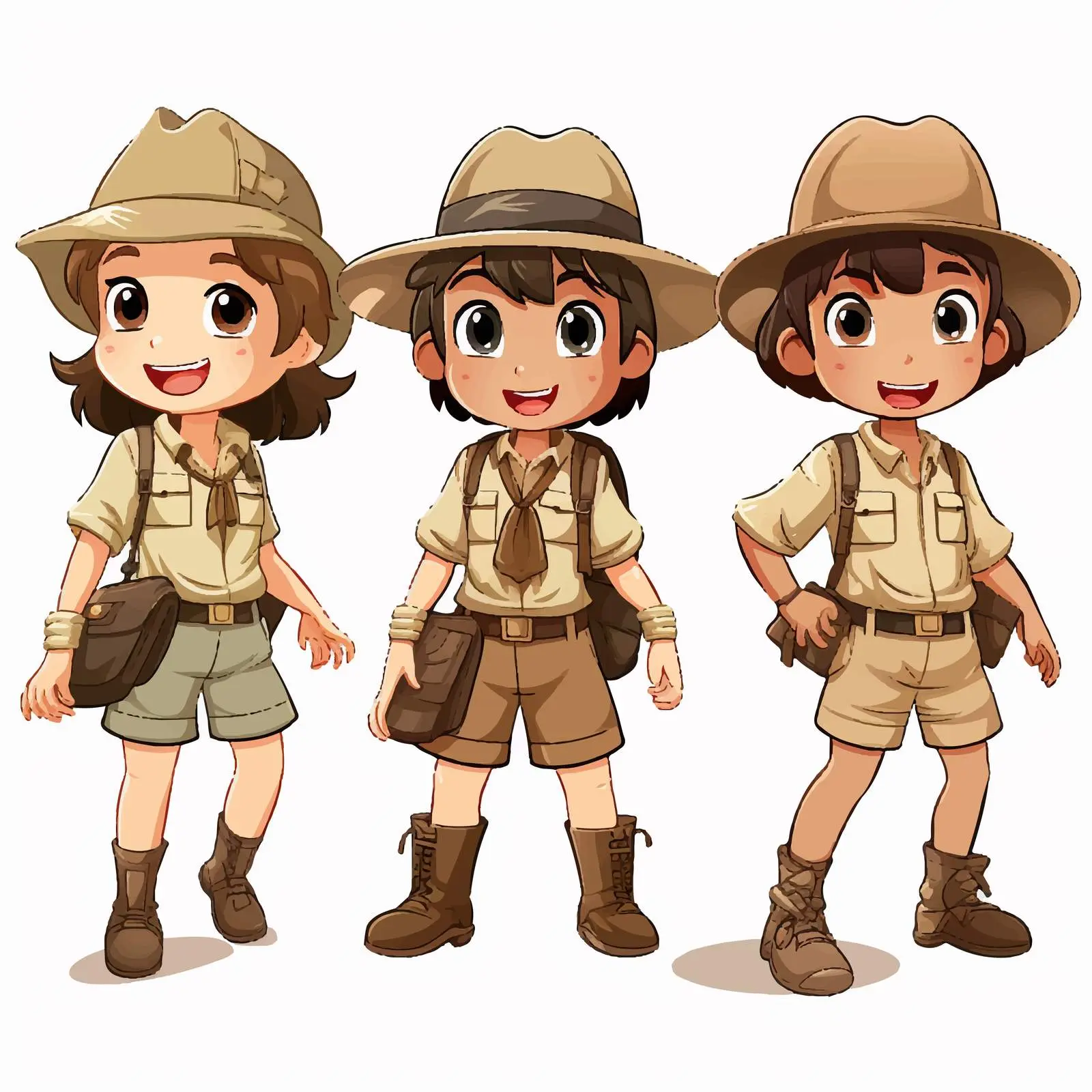 Boys and Girls in Safari Costumes — free download from Dotvec