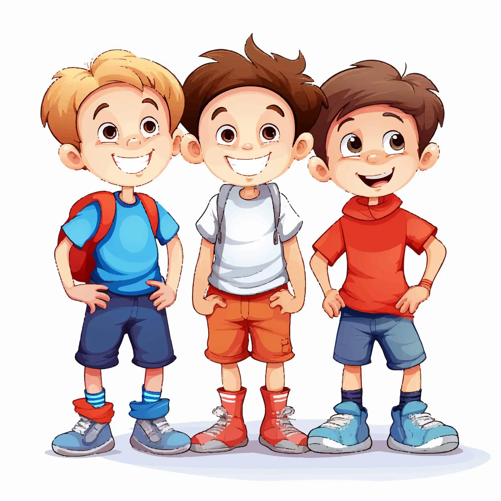 Boys Playing on White Background Vector Illustration — free download from Dotvec