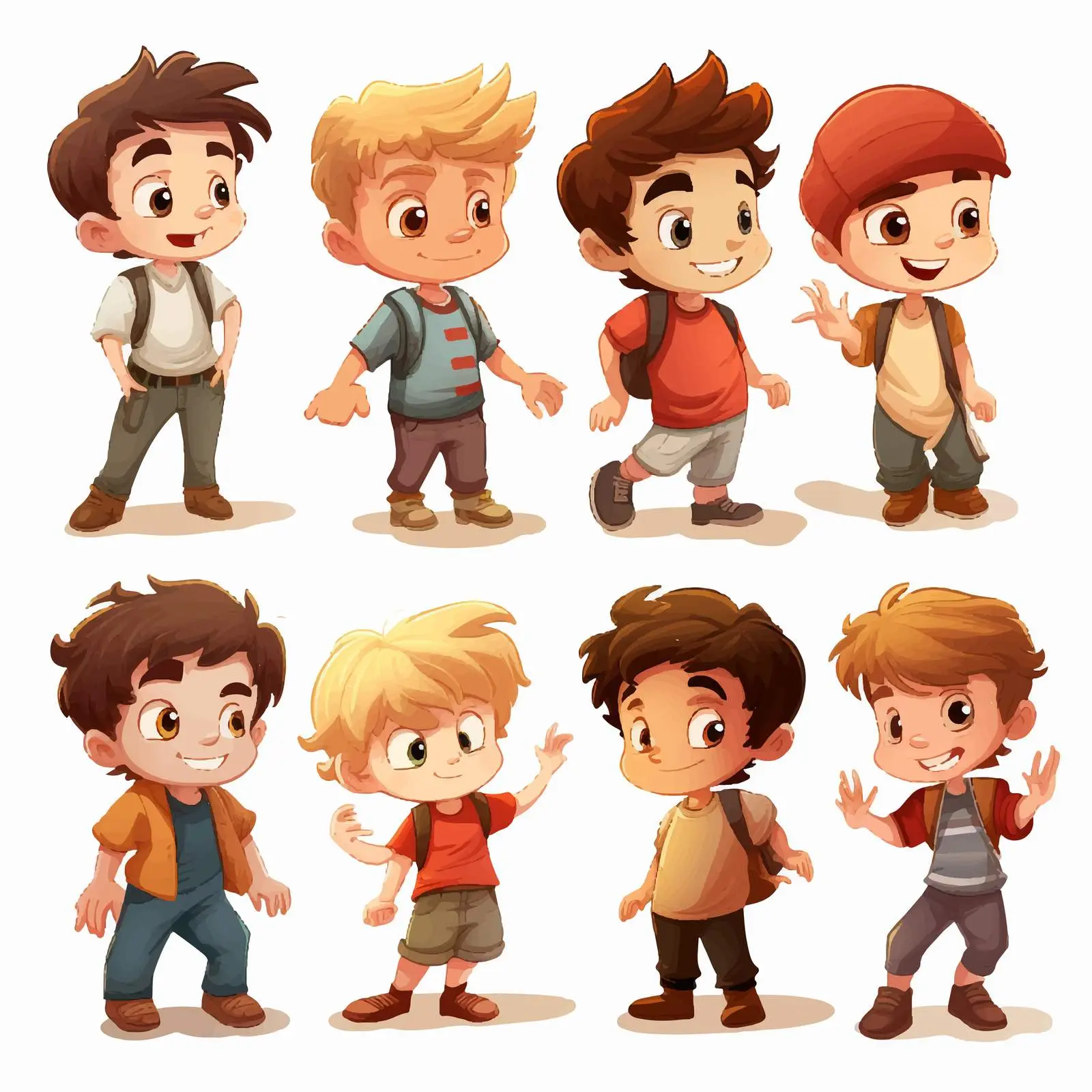 Boys Illustration on White Background Vector Art — free download from Dotvec