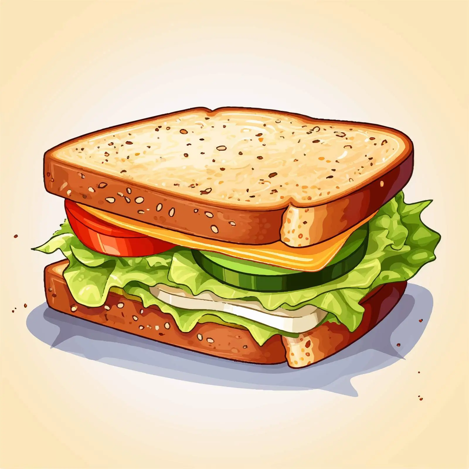 Illustration of Bread Sandwich on White Background — free download from Dotvec