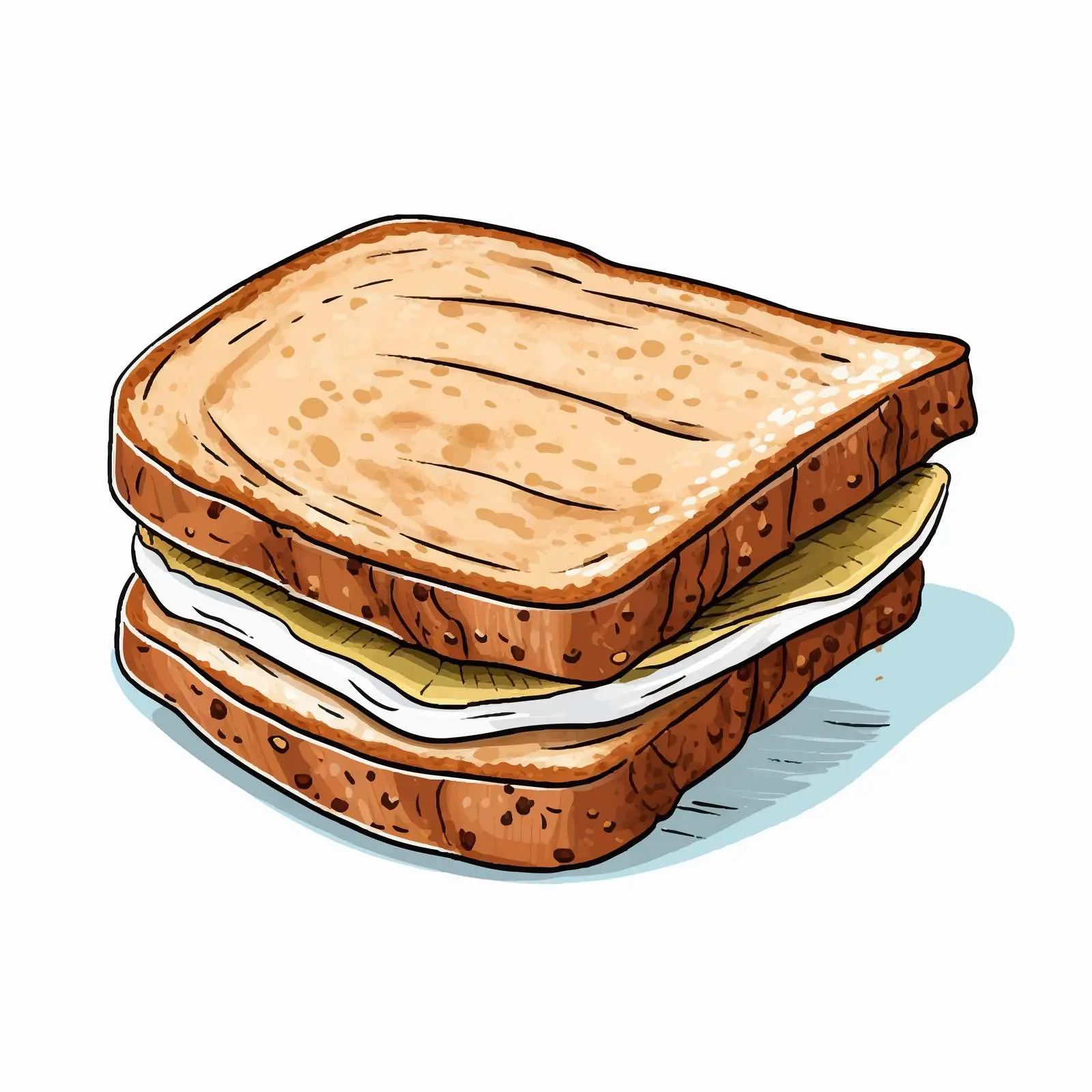 Bread Sandwich Illustration on White Background — free download from Dotvec