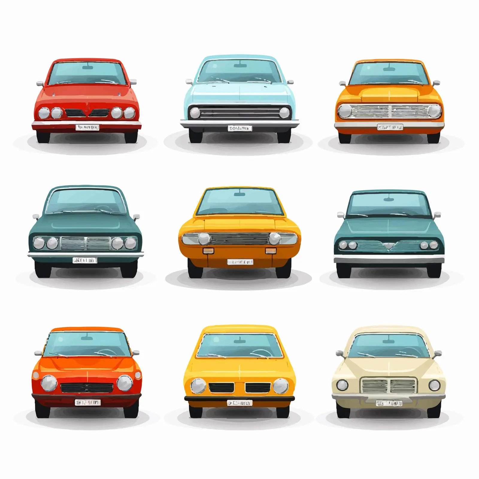 Cartoon Cars Isolated on White Background — free download from Dotvec