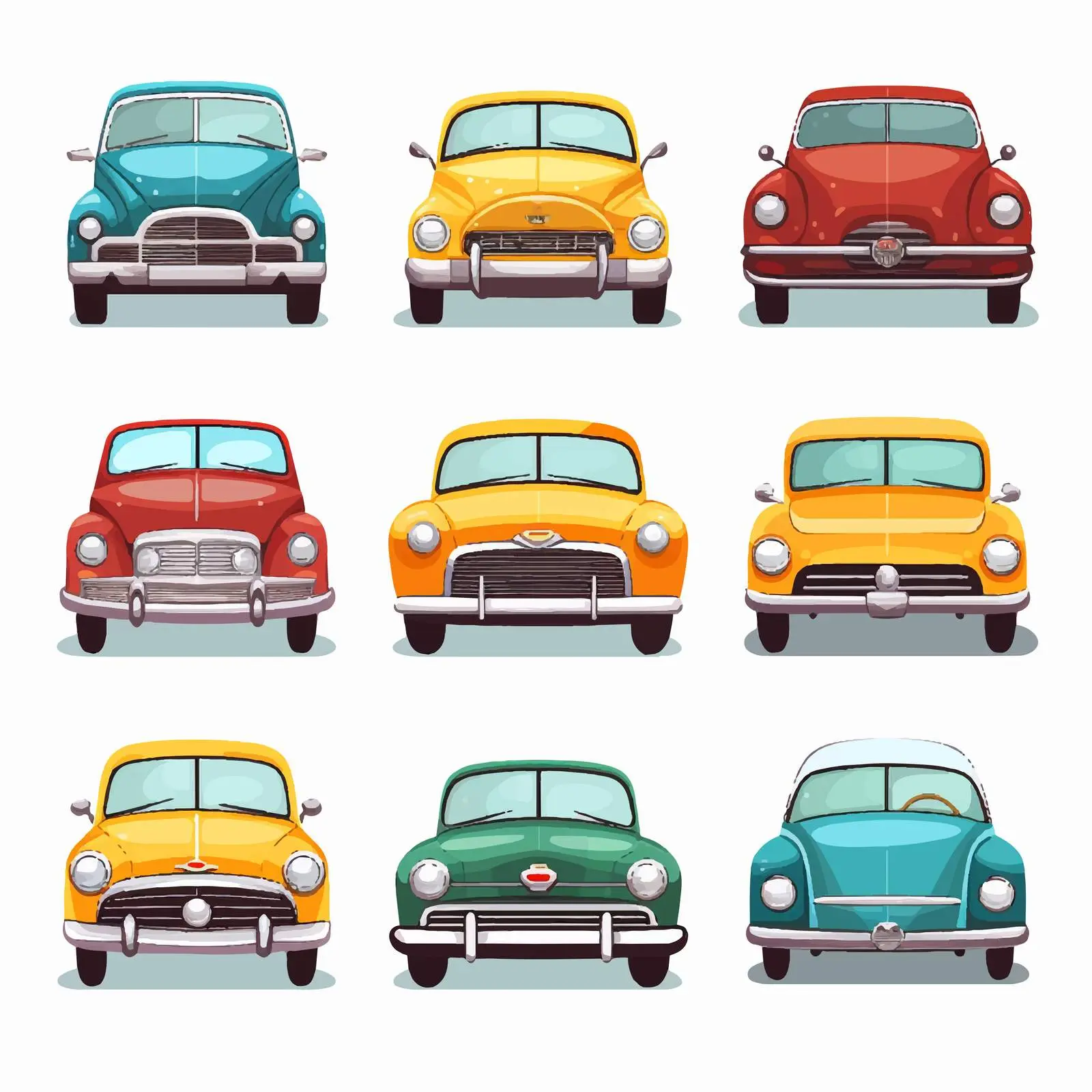 Cartoon Cars Isolated on White Background — free download from Dotvec