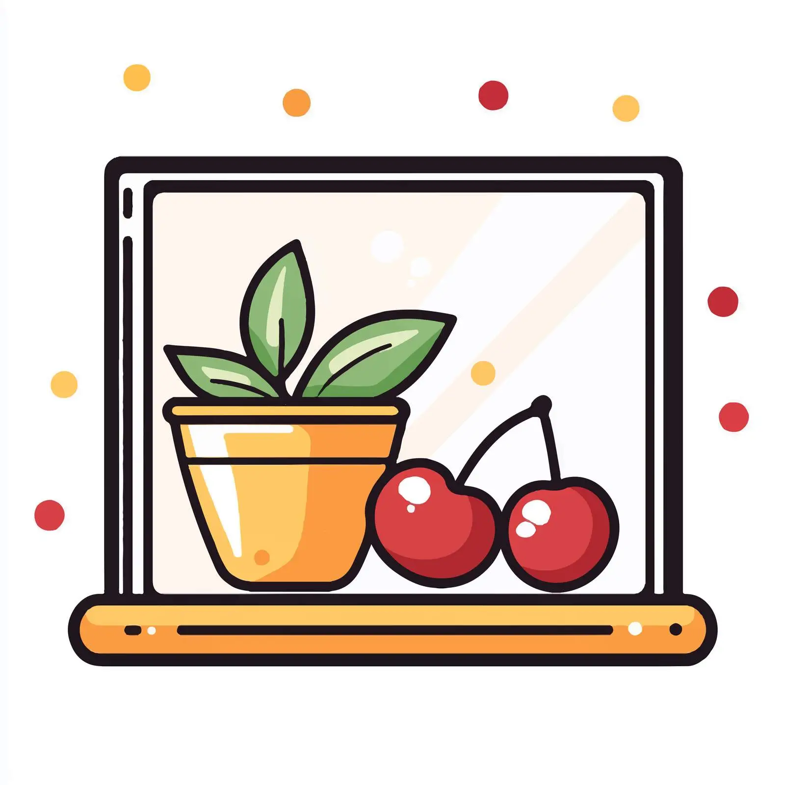 Flat Cherry Fruit Vector Icon Illustration — free download from Dotvec