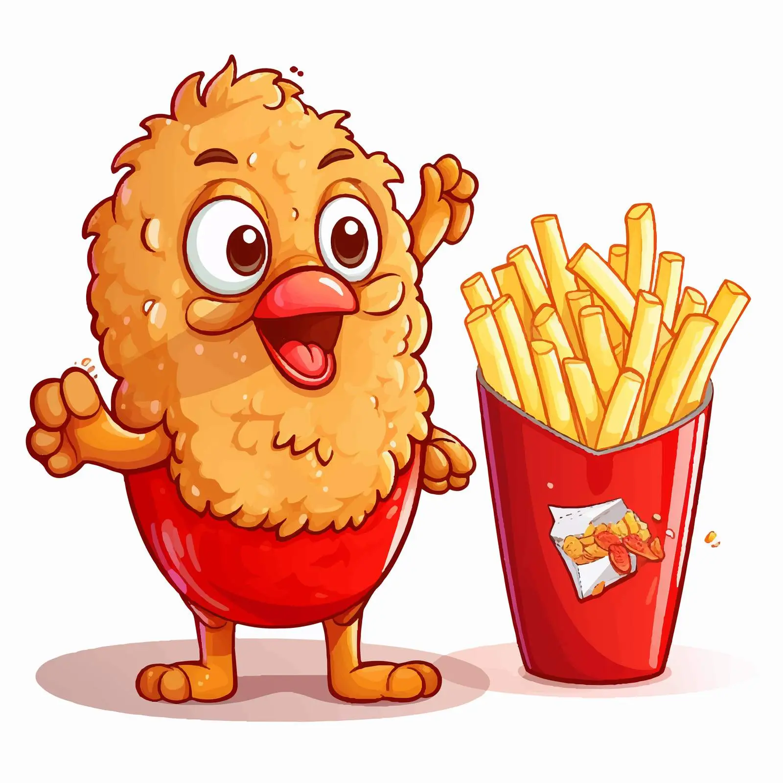 Chicken and Chips Cartoon Vector Illustration — free download from Dotvec