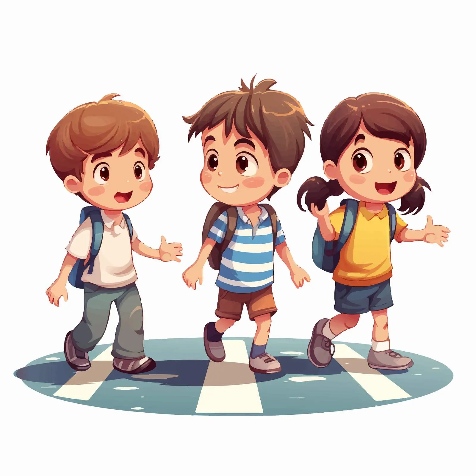 Children Crossing the Street Vector Illustration — free download from Dotvec