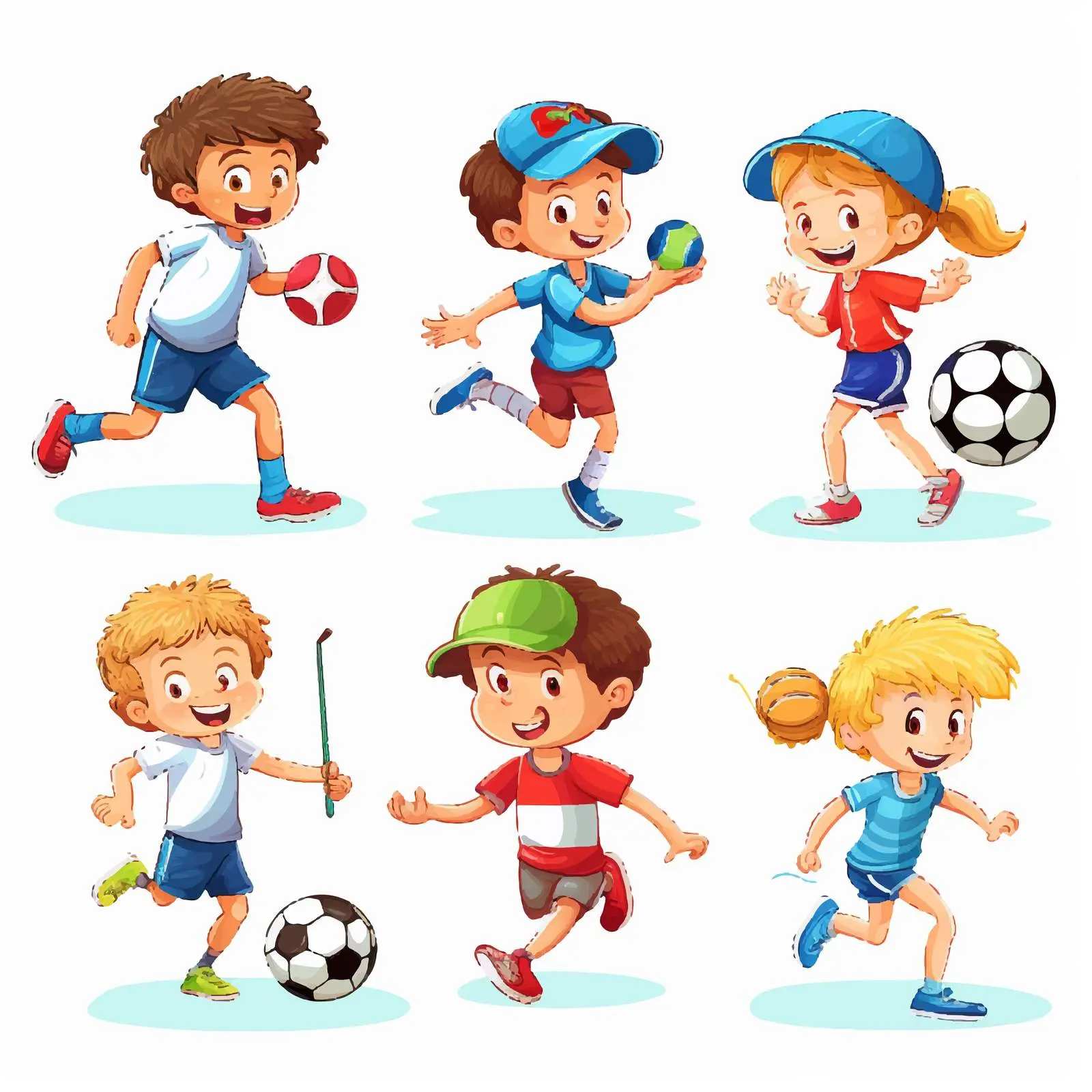 Children Engaged in Various Sports Activities — free download from Dotvec