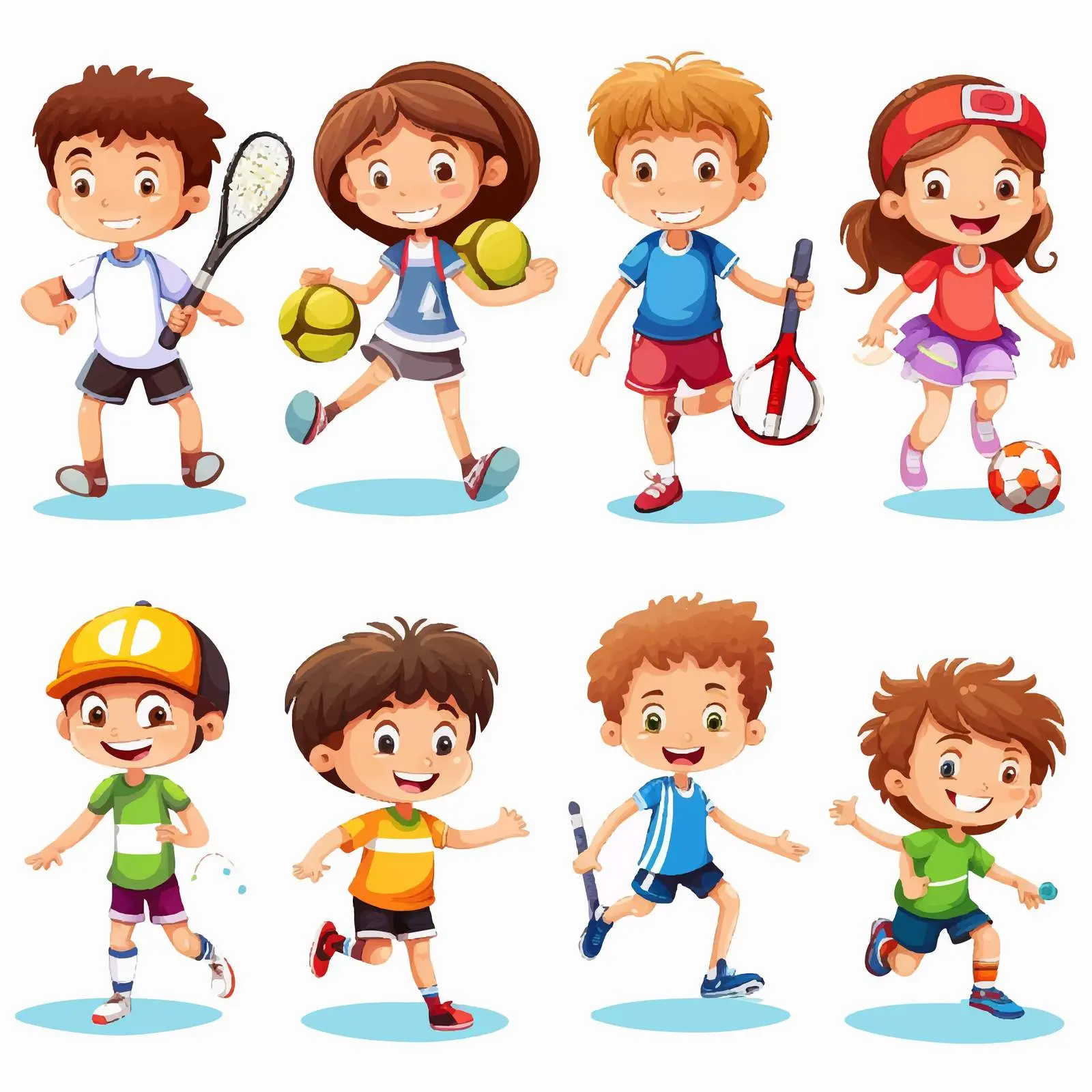Children Engaged in Various Sports Activities — free download from Dotvec