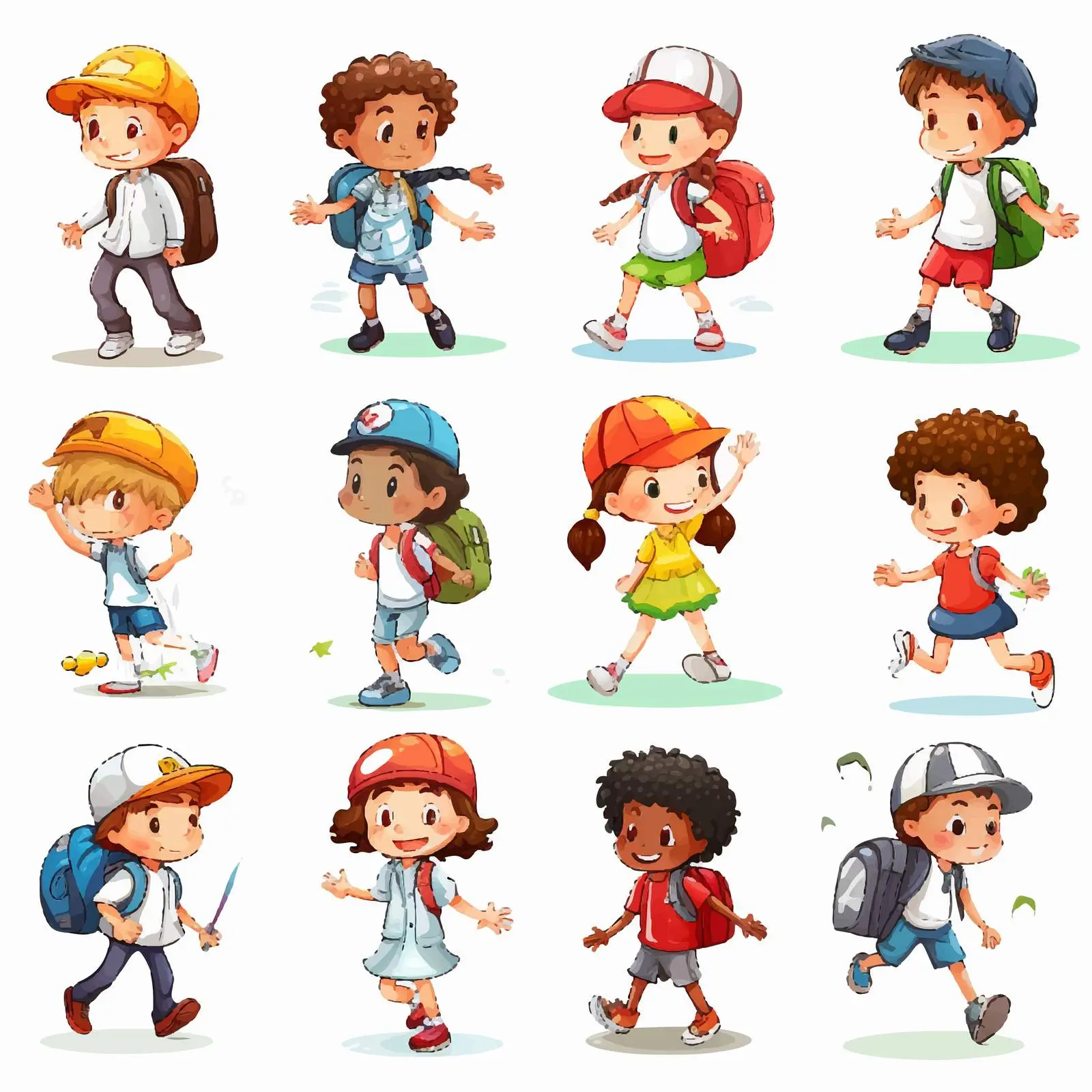 Children Engaging in Various Fun Activities Vector — free download from Dotvec