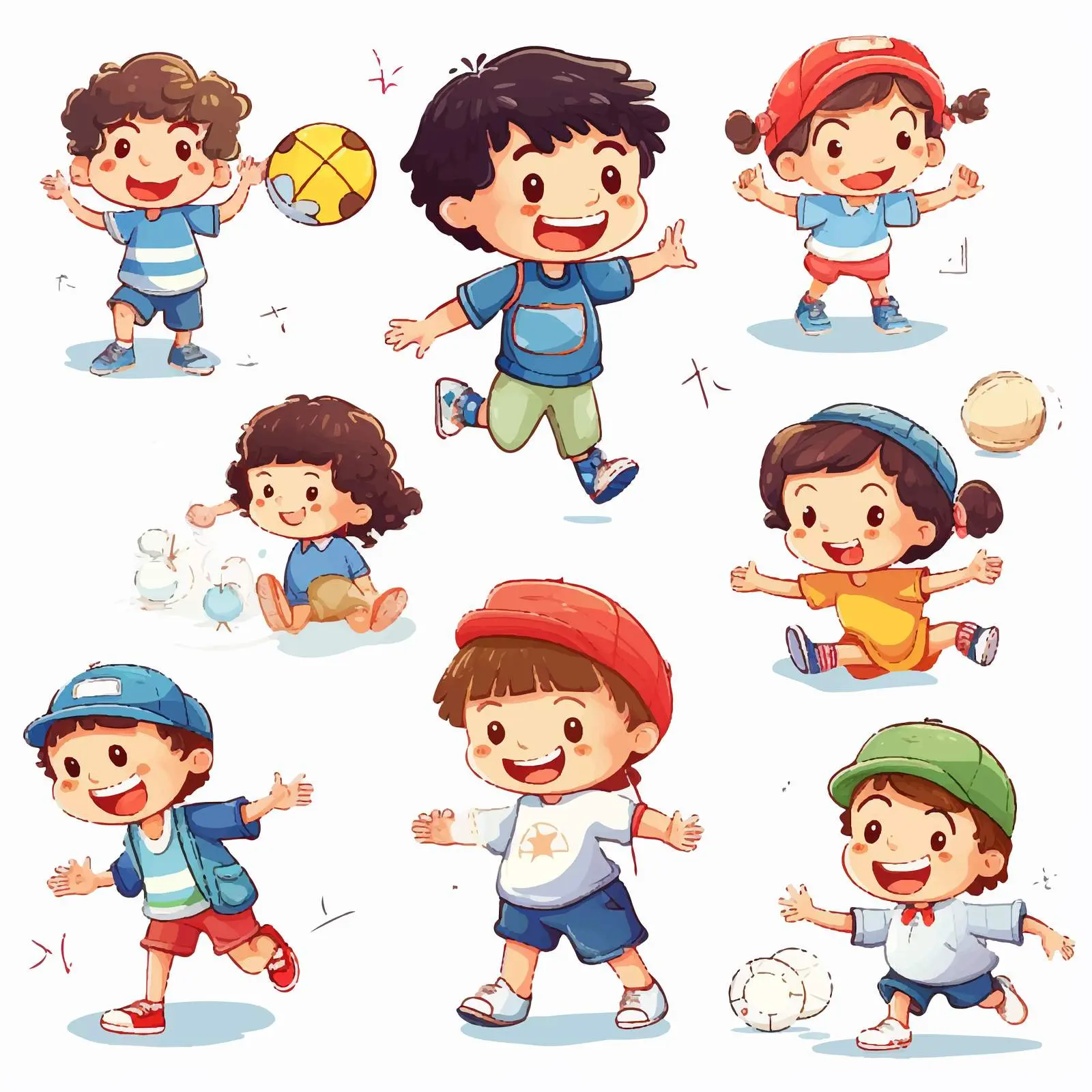 Children Playing and Engaging in Activities Illustration — free download from Dotvec