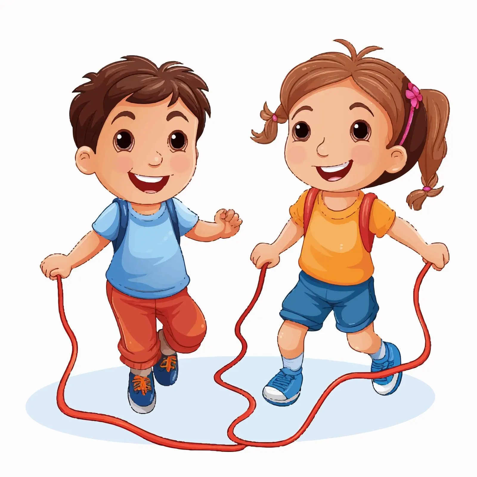 Children Playing Jump Rope Vector Illustration – free skip image from Dotvec