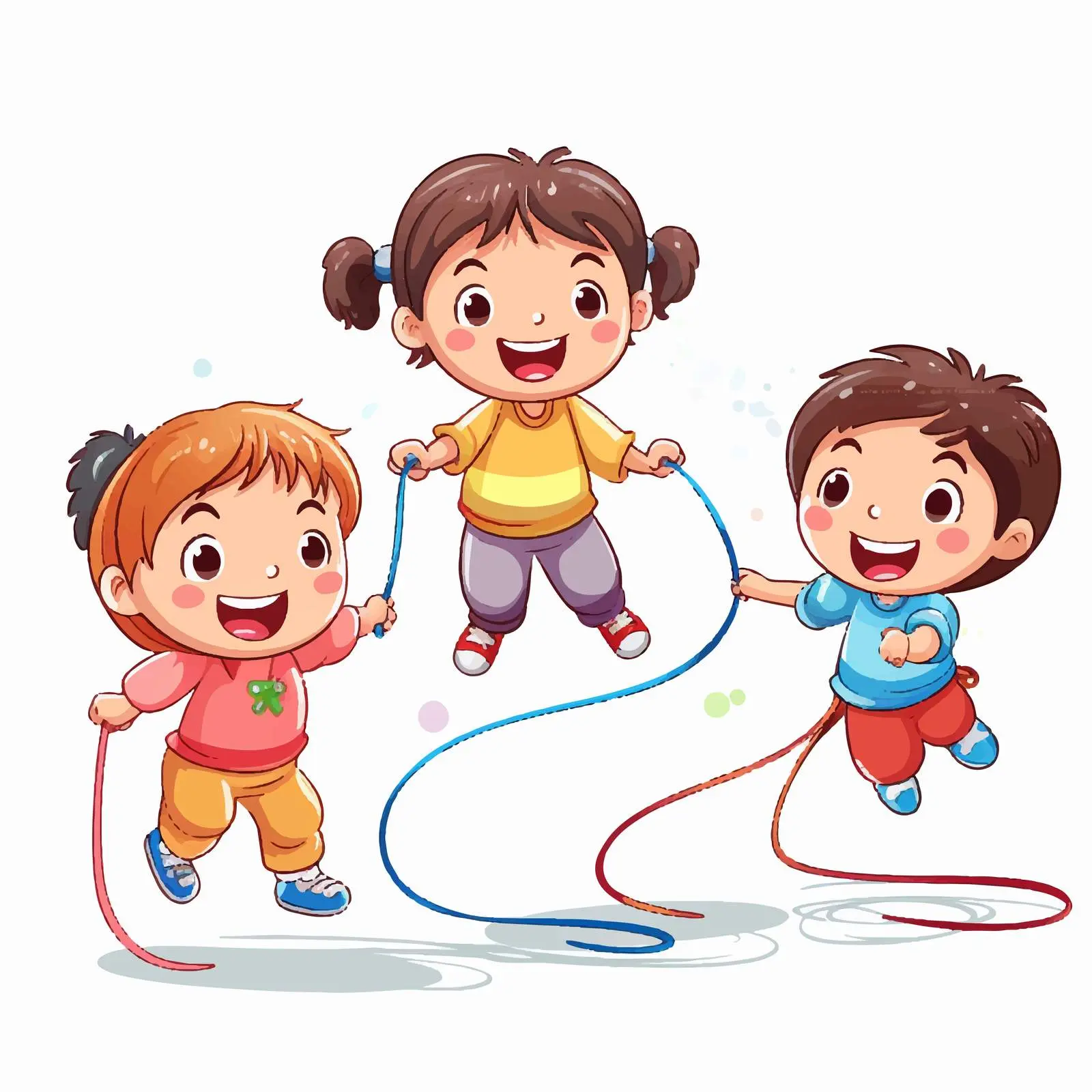 Children Playing Jump Rope Vector Illustration – free skip image from Dotvec