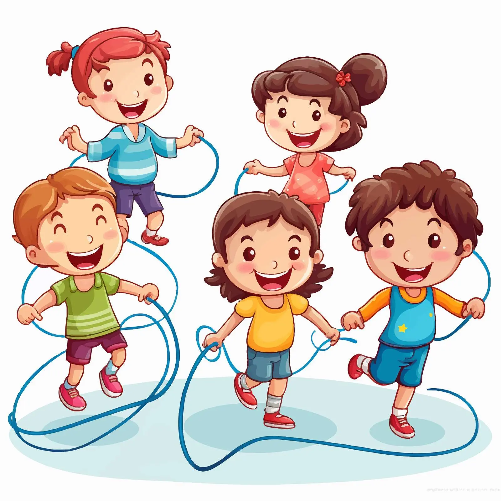 Children Jumping Rope Vector Illustration — free download from Dotvec