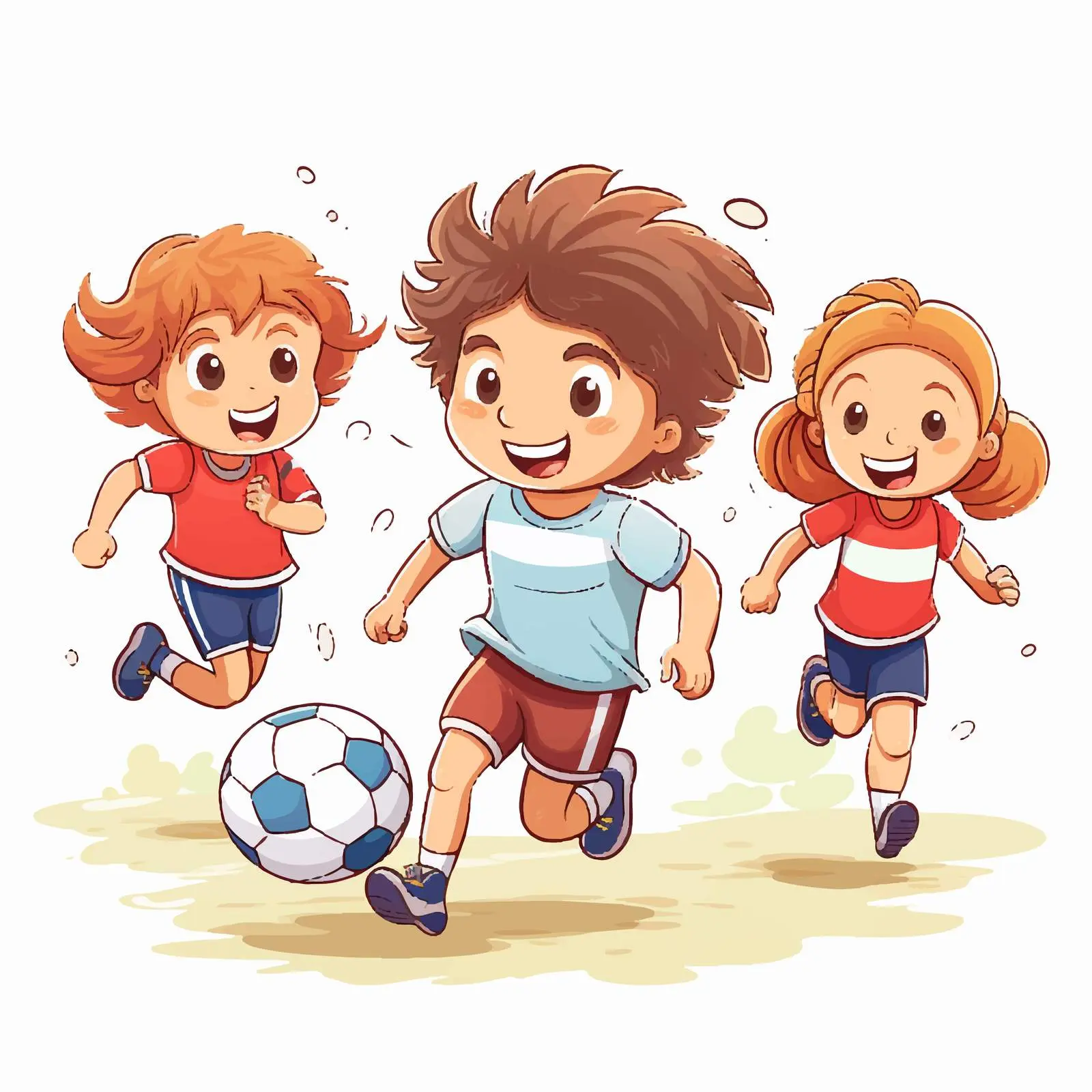 Cartoon Illustration of Children Playing Sports — free download from Dotvec